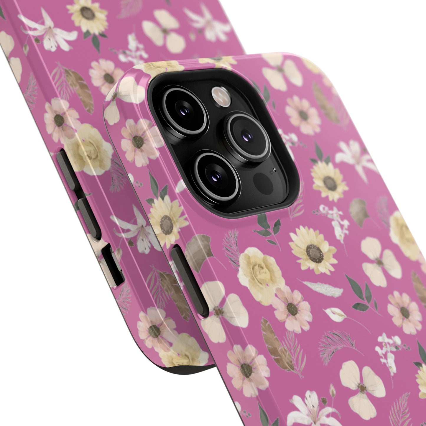 Phone Case - Impact-Resistant - Flower Child Multi & Pink