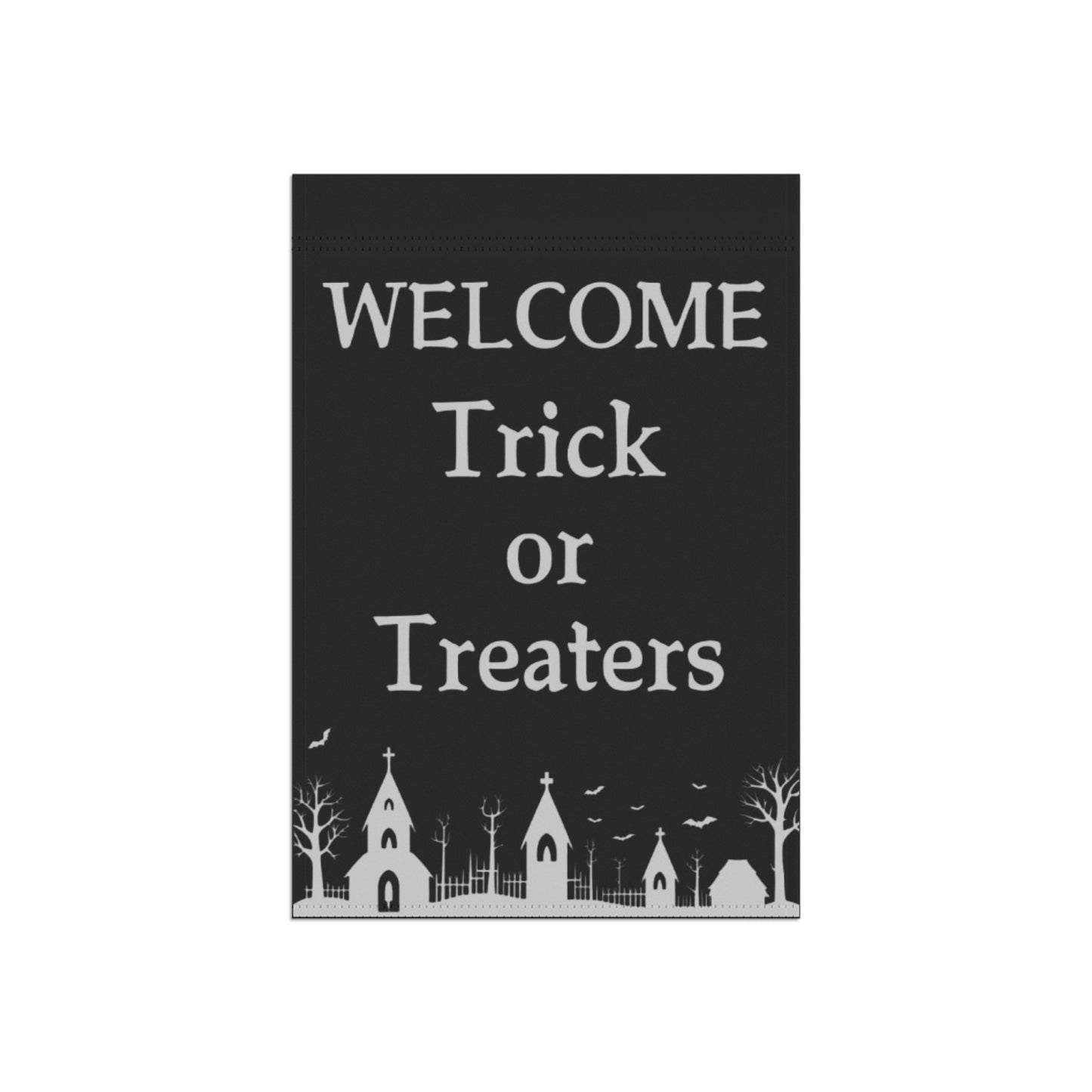 Halloween Garden & House Banner - Welcome Trick Or Treaters Scene