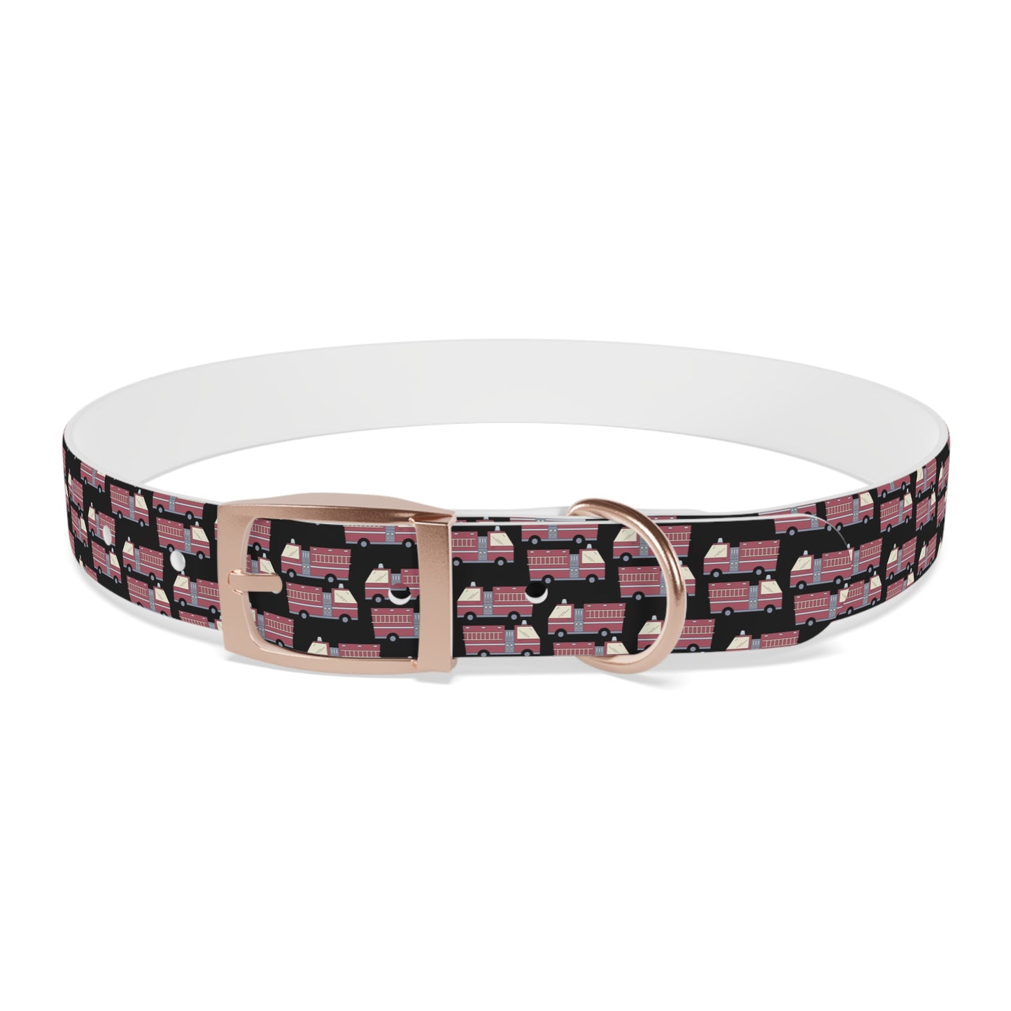 Dog Collar - Fire Trucks - Blk