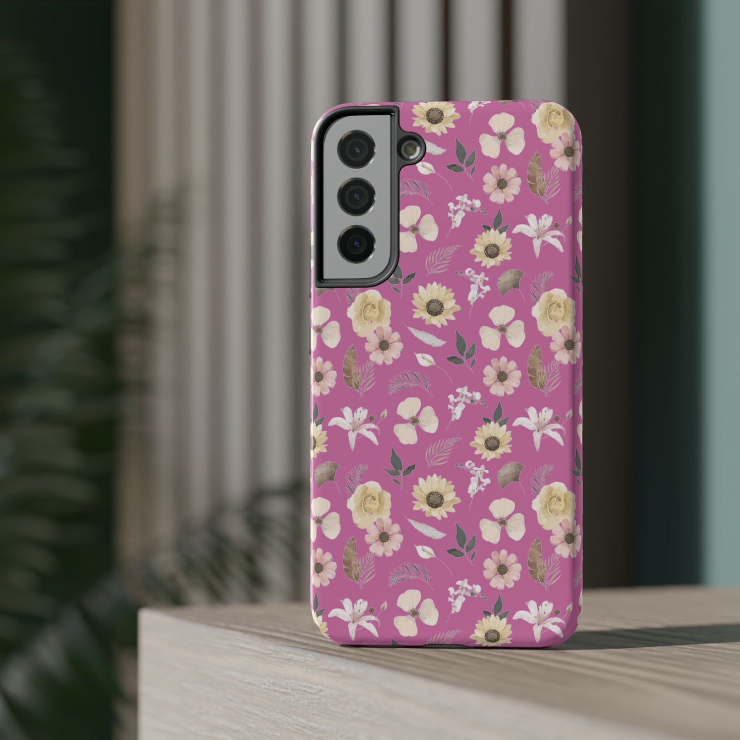 Phone Case - Impact-Resistant - Flower Child Multi & Pink