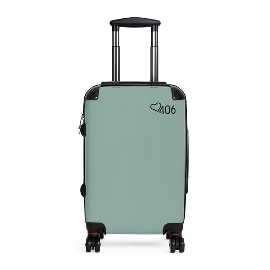 406  Luggage  Bison Mountain Green Suitcase