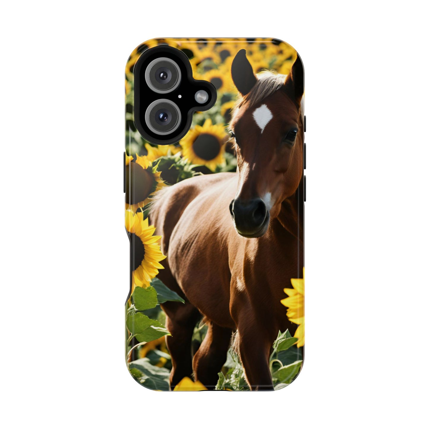 Phone Case - Impact-Resistant - Horse Sunflowers 2