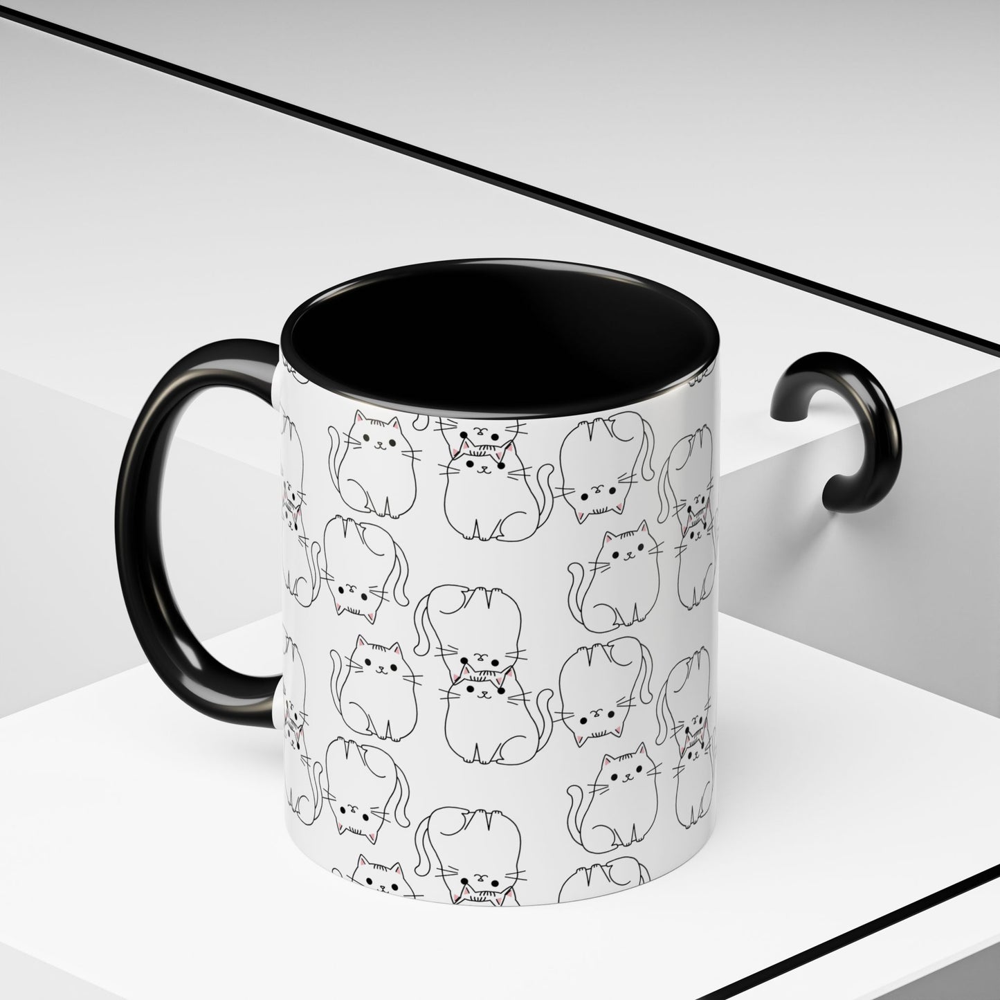 Mug - Cute Cat Print Coffee Mug (11, 15oz)