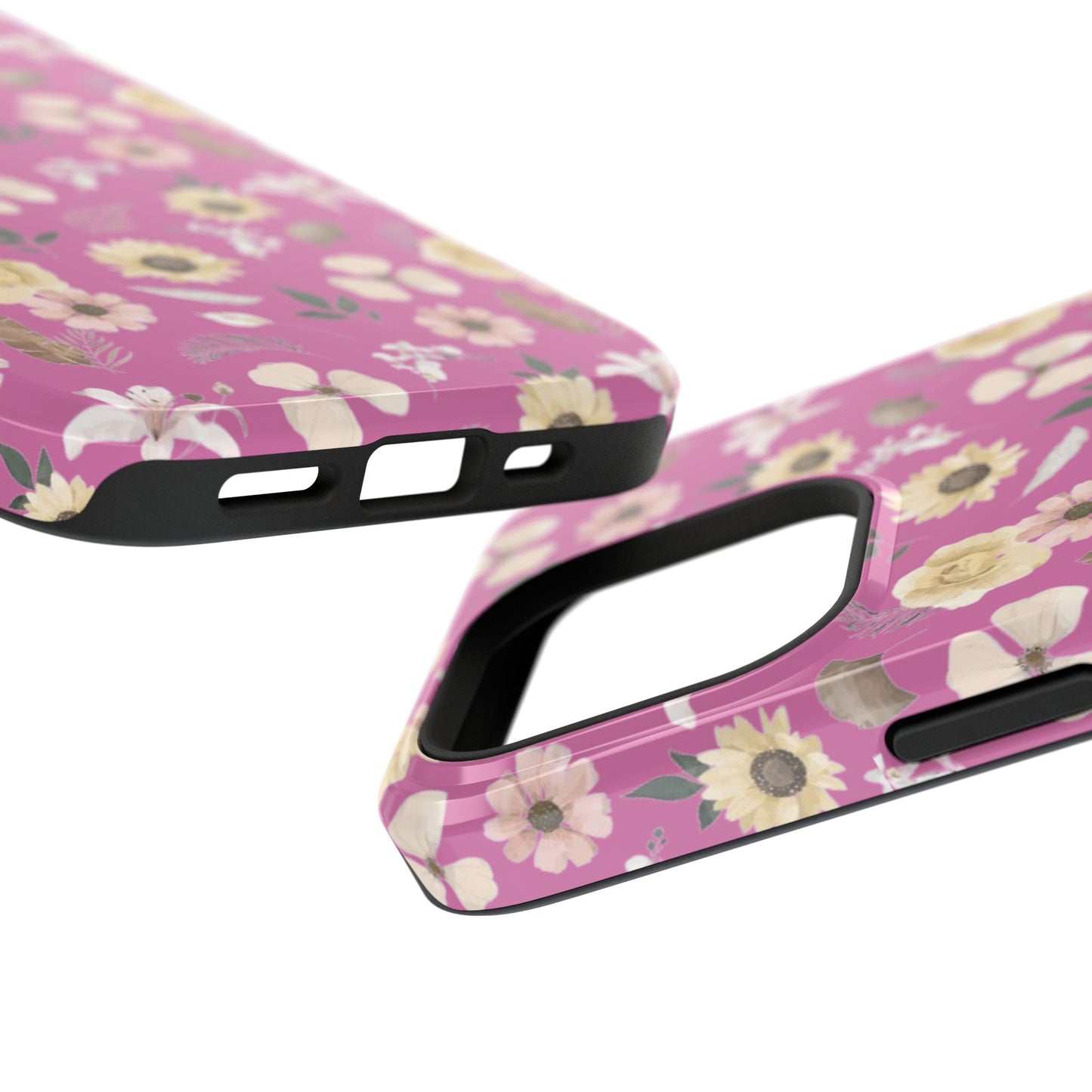 Phone Case - Impact-Resistant - Flower Child Multi & Pink