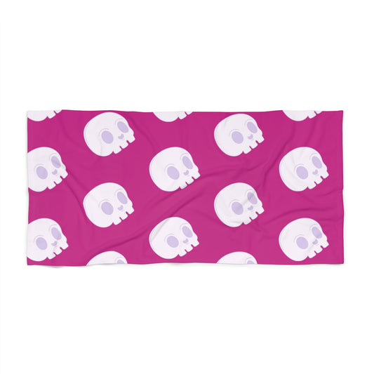 Beach Towel - Pink & Purple Skull