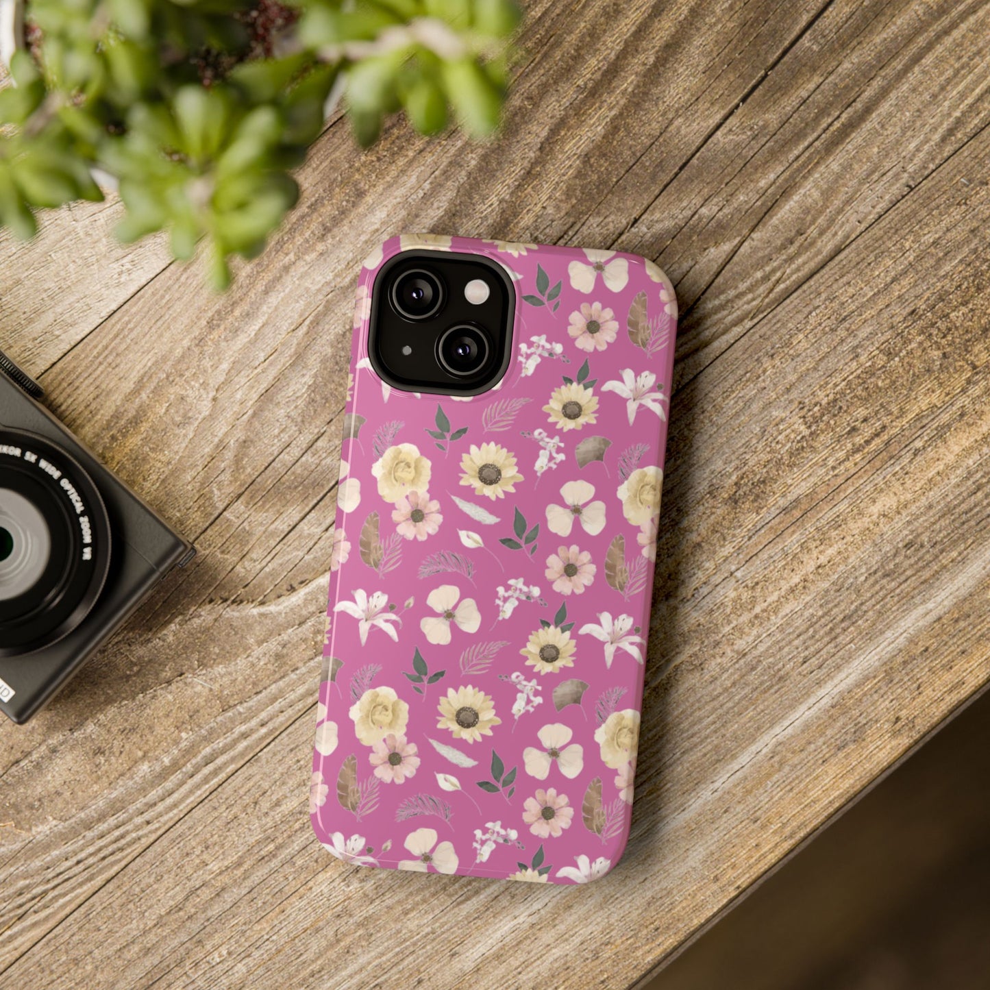 Phone Case - Impact-Resistant - Flower Child Multi & Pink