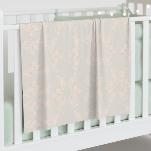 Mountain Baby Swaddle Blanket - Cream Faded Twin Bears