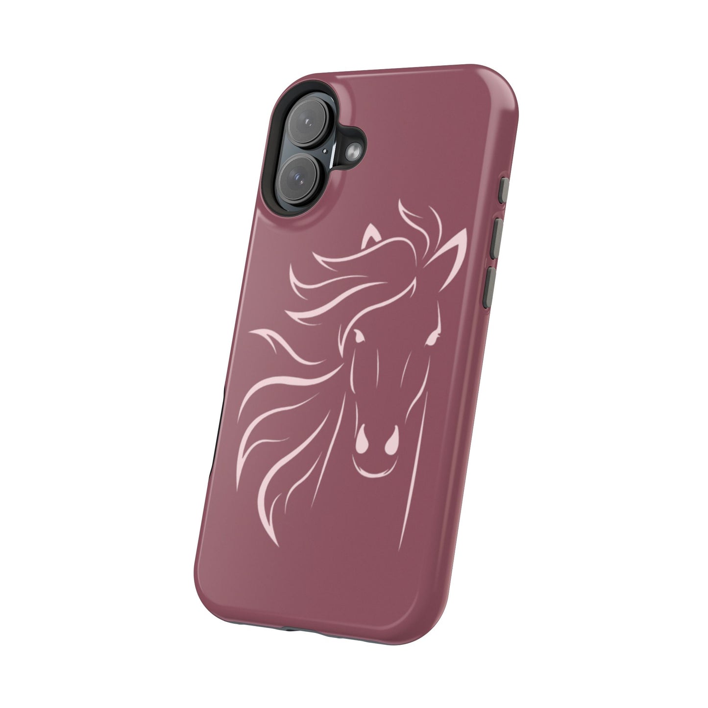 Phone - Magnetic Tough Cases - Pink Horse Outline