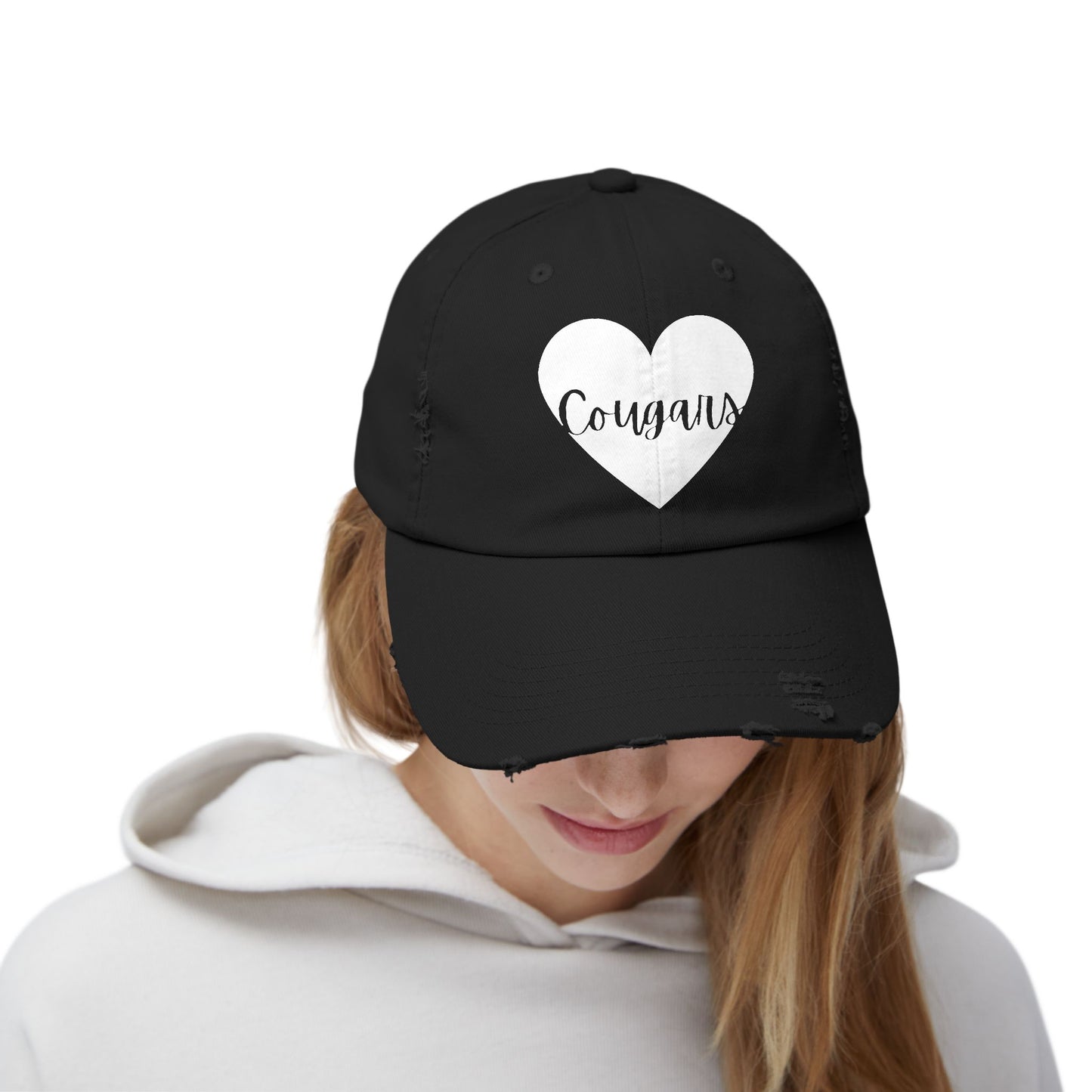 Generic Team Distressed Cap - Cougars Heart