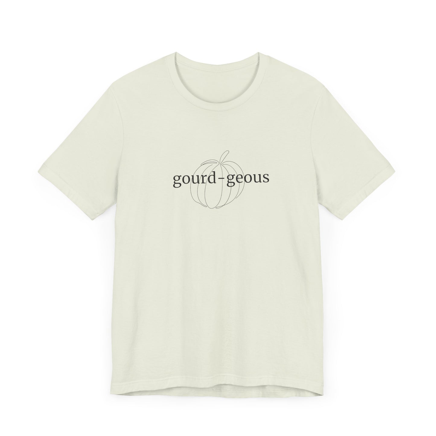 Fall/Halloween Unisex Jersey Short Sleeve Tee - Black "Gourd-geous" Pun