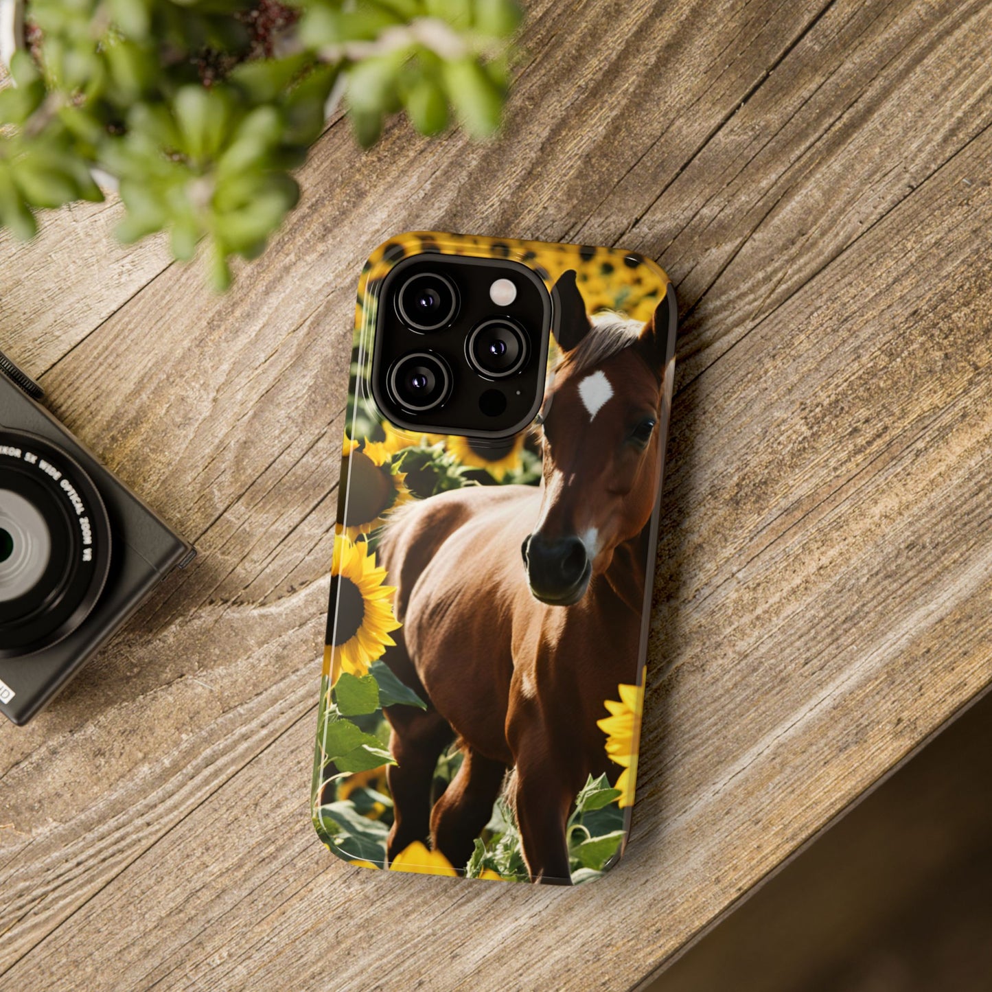 Phone Case - Impact-Resistant - Horse Sunflowers 2