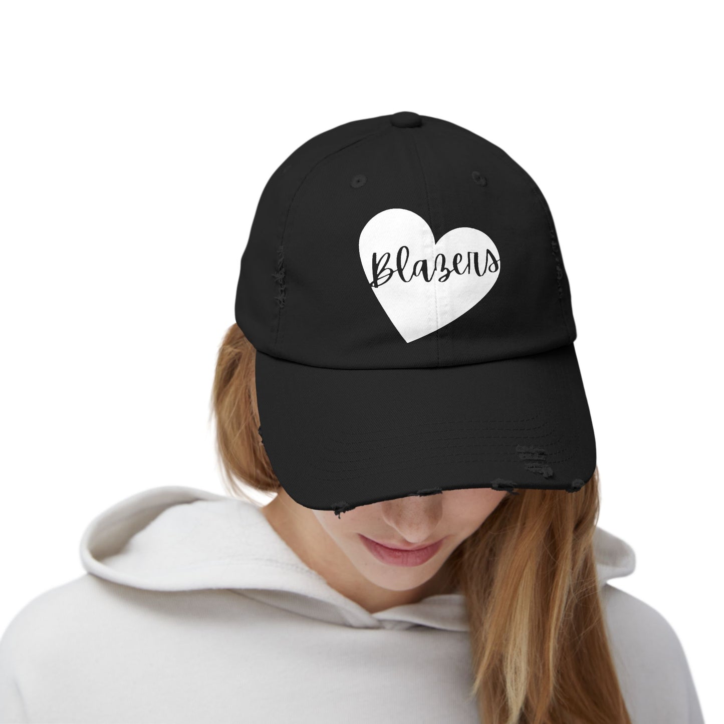 Generic Team Distressed Cap - Blazers Heart