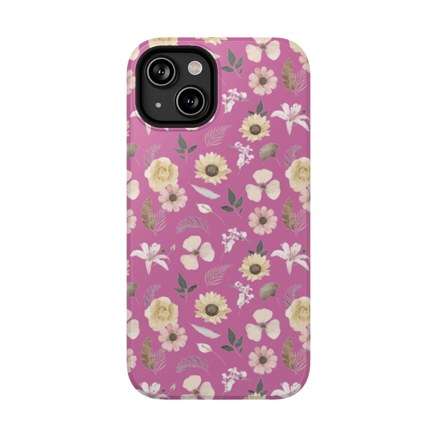 Phone Case - Impact-Resistant - Flower Child Multi & Pink