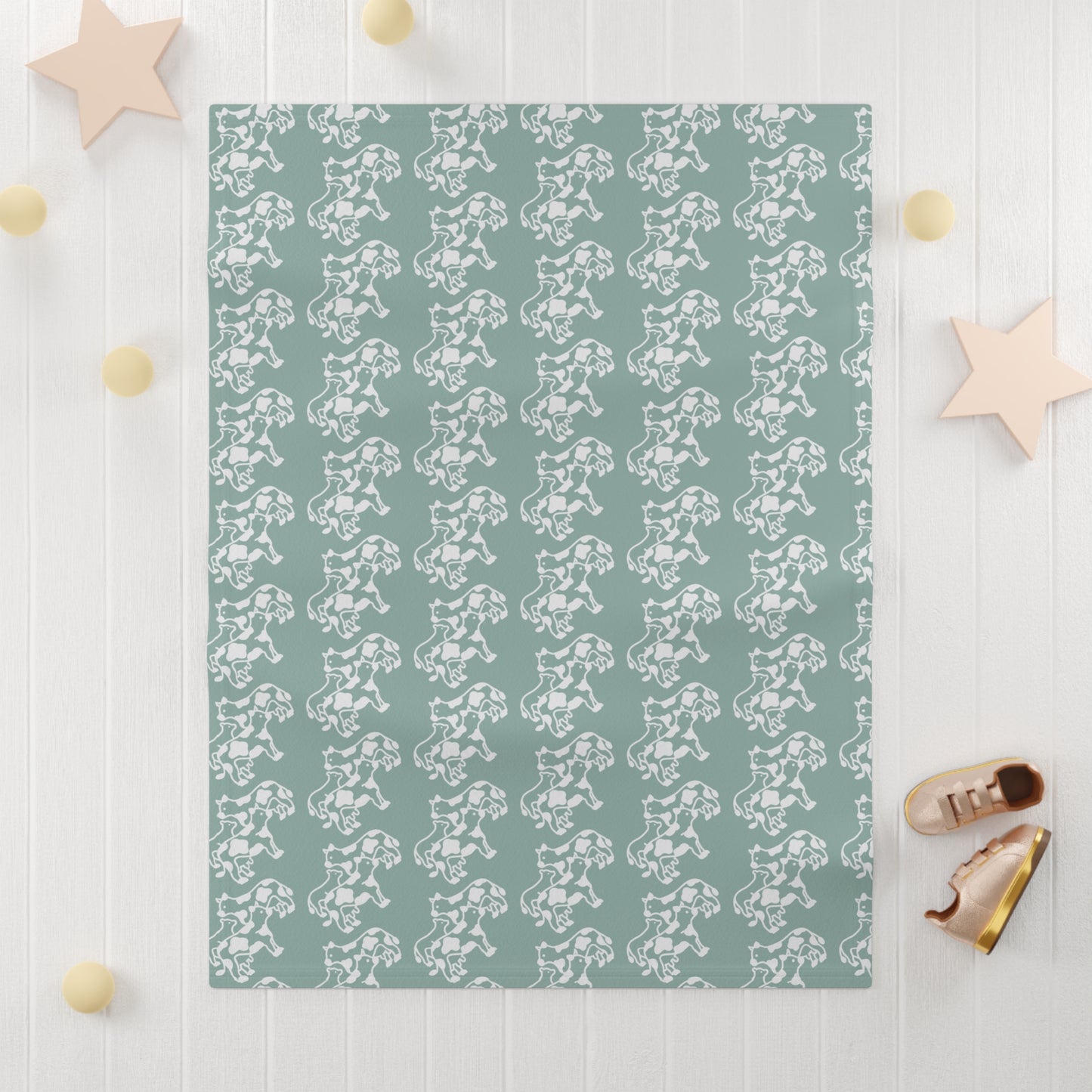 Barnyard Baby Soft Fleece Baby Blanket - Mountain Green