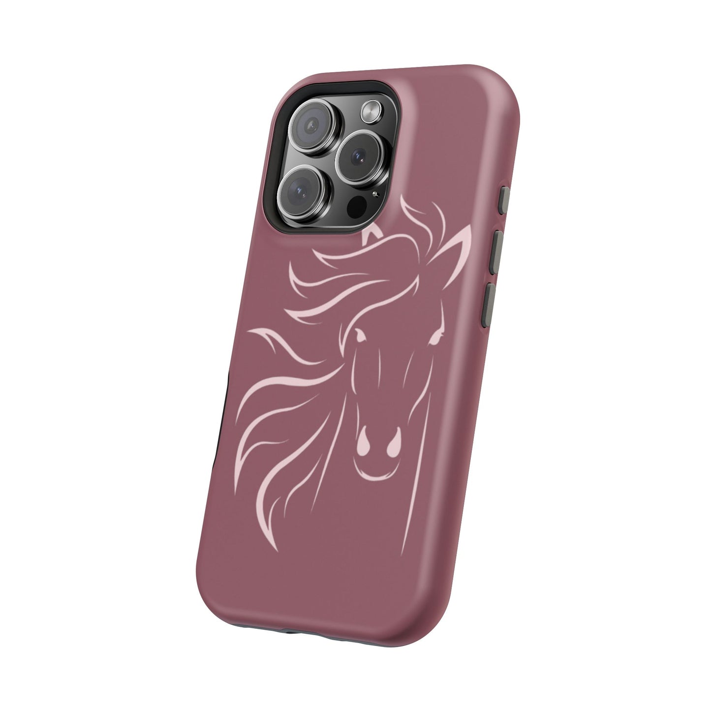 Phone - Magnetic Tough Cases - Pink Horse Outline