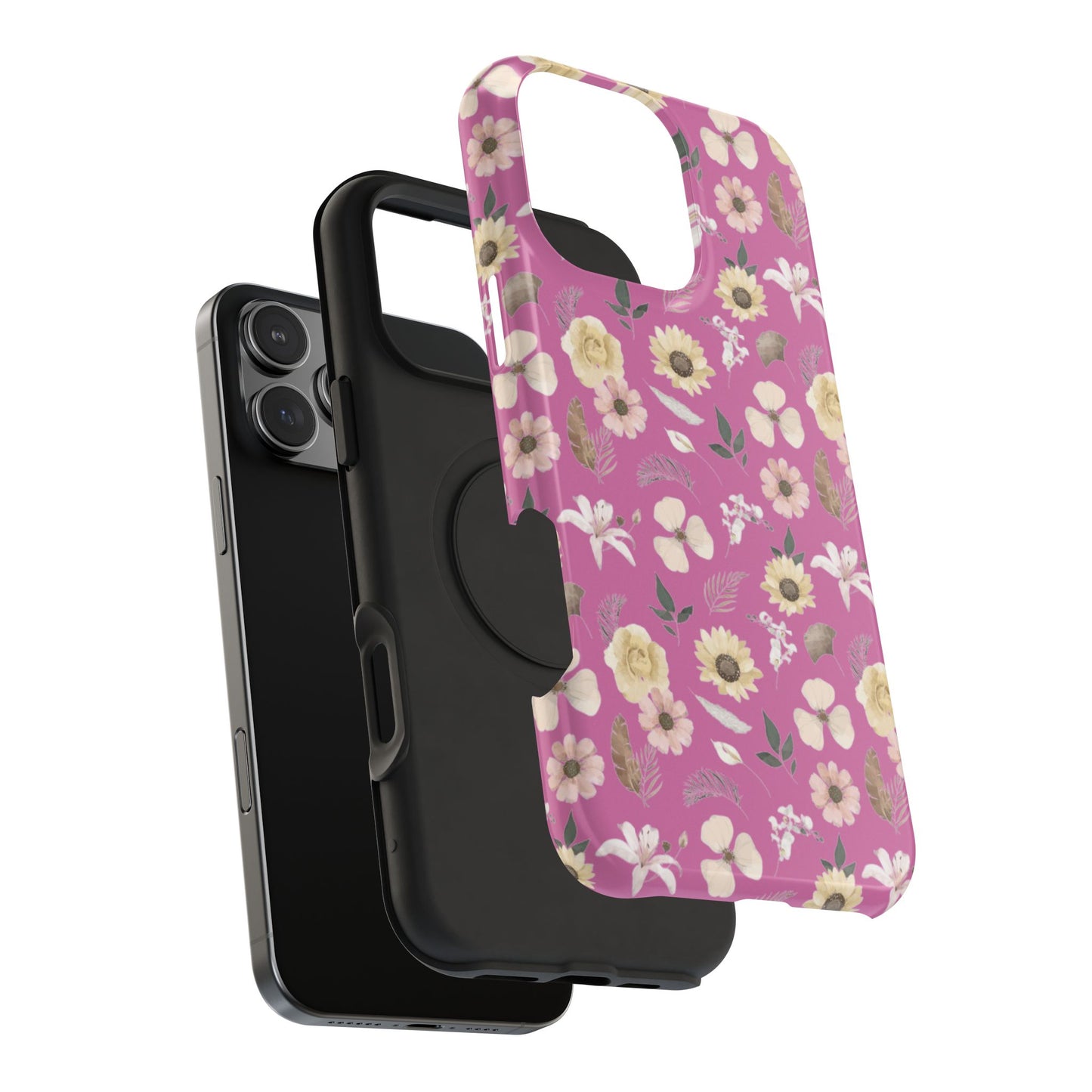 Phone Case - Impact-Resistant - Flower Child Multi & Pink