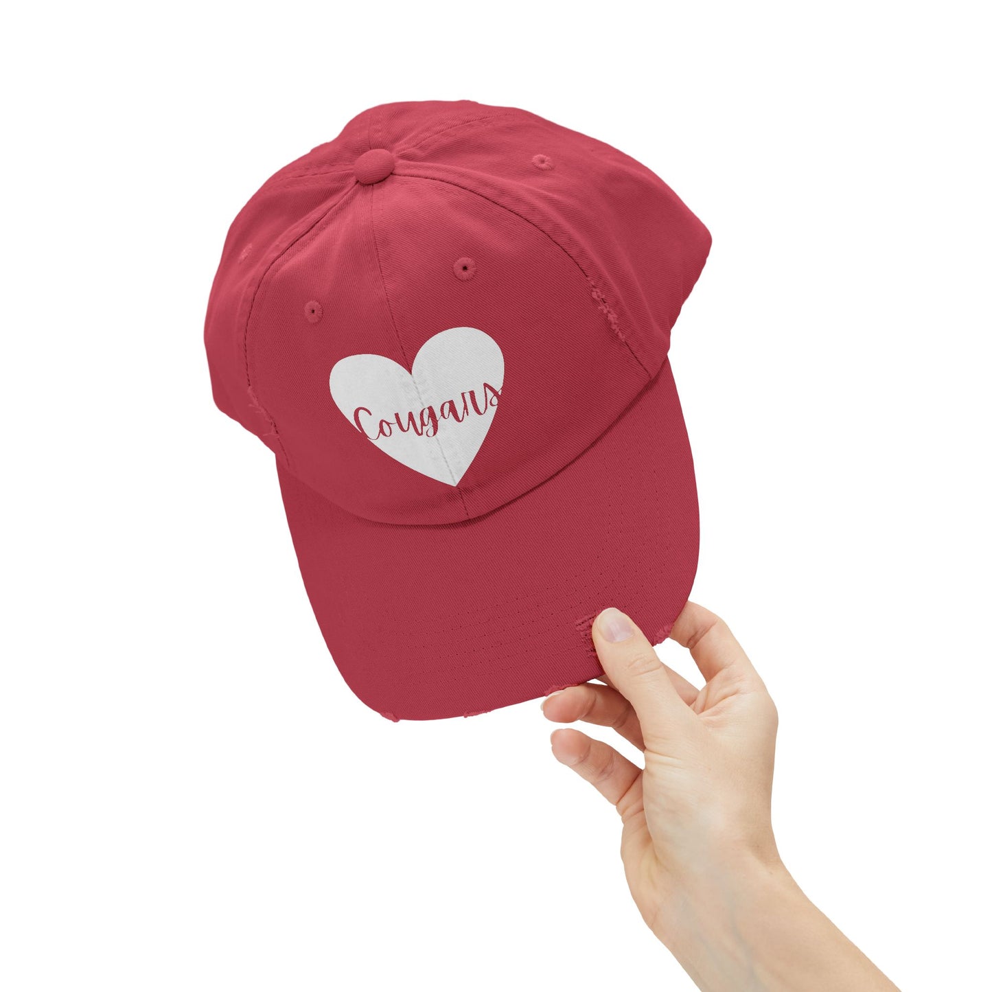 Generic Team Distressed Cap - Cougars Heart