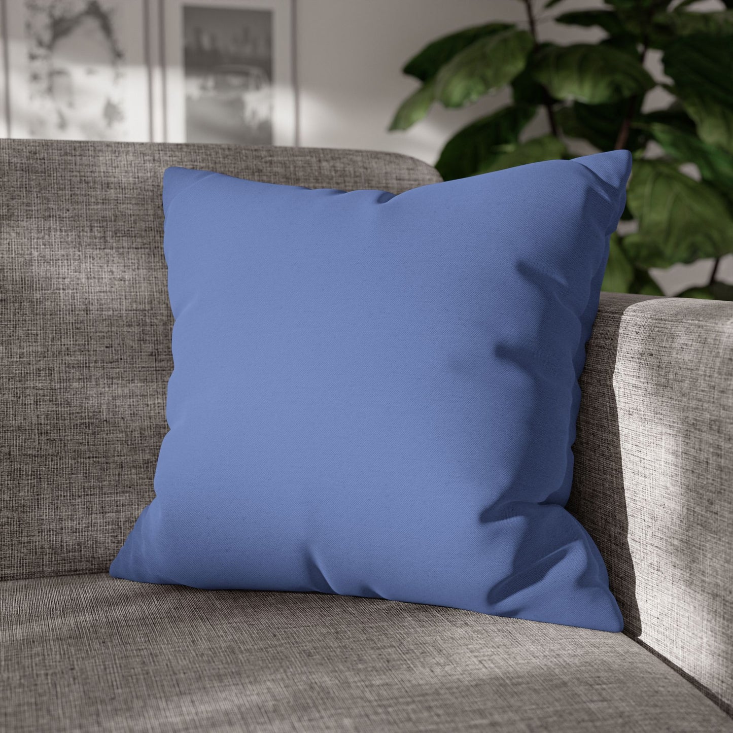 Spun Polyester Square Pillowcase - Almost Denim