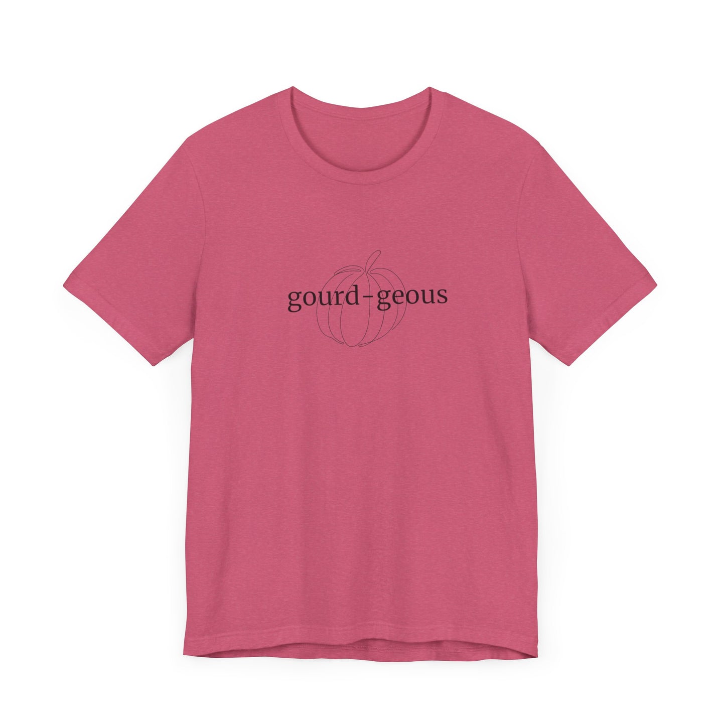 Fall/Halloween Unisex Jersey Short Sleeve Tee - Black "Gourd-geous" Pun