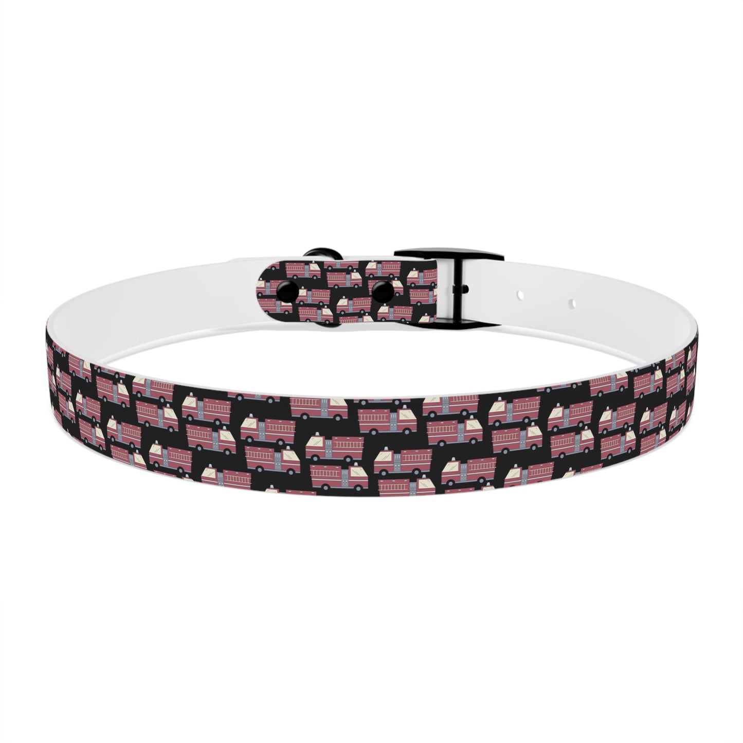 Dog Collar - Fire Trucks - Blk