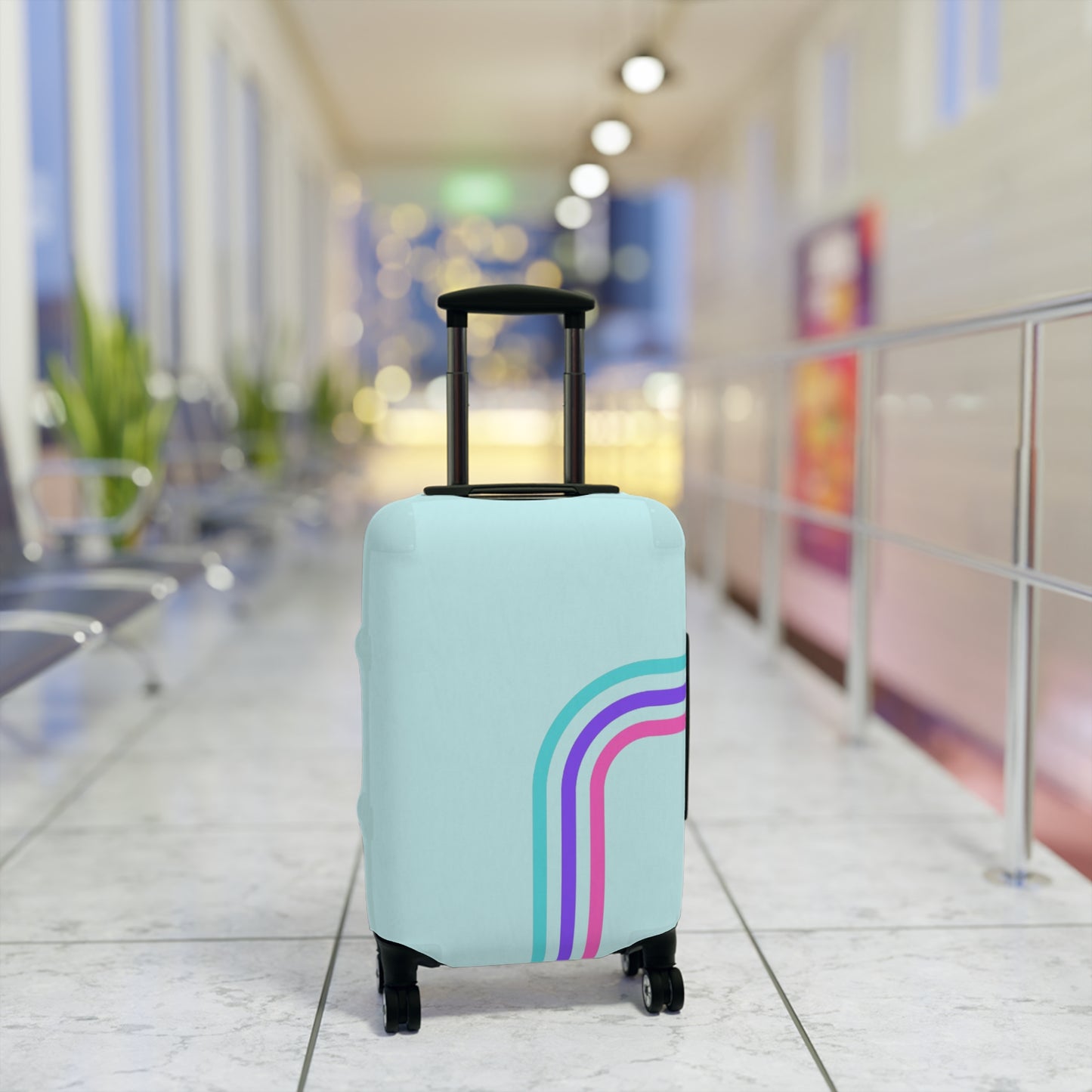 90's Inspired Luggage Cover - Mint Multicolor