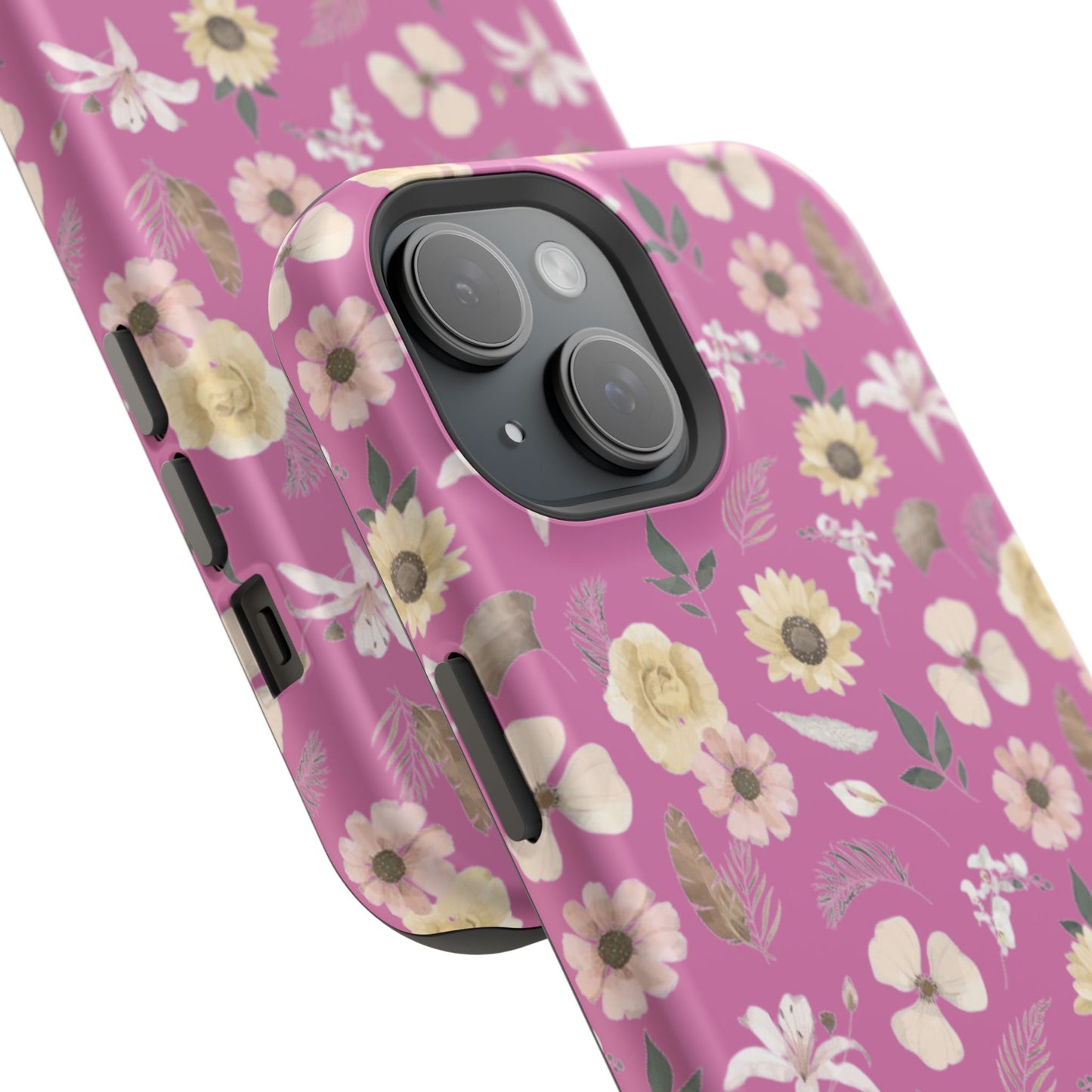 Phone Case - Impact-Resistant - Flower Child Multi & Pink