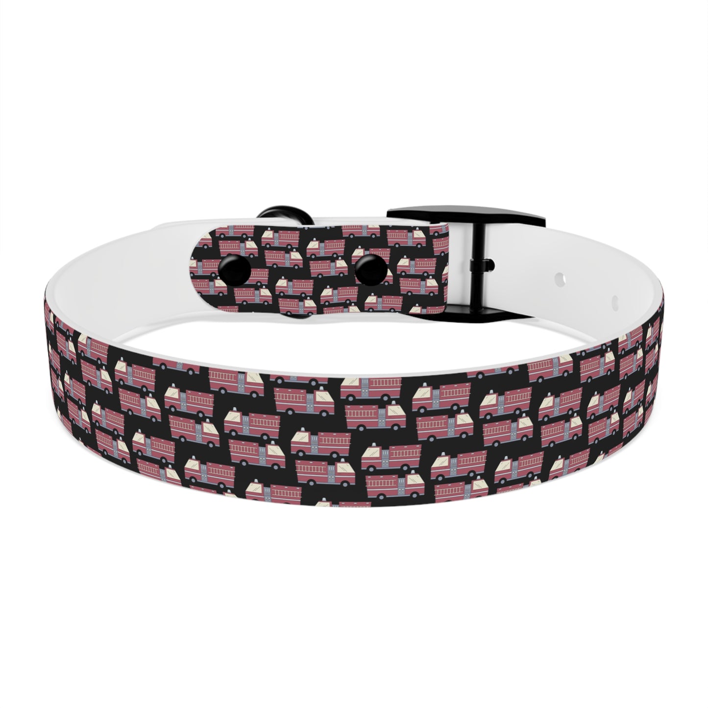 Dog Collar - Fire Trucks - Blk