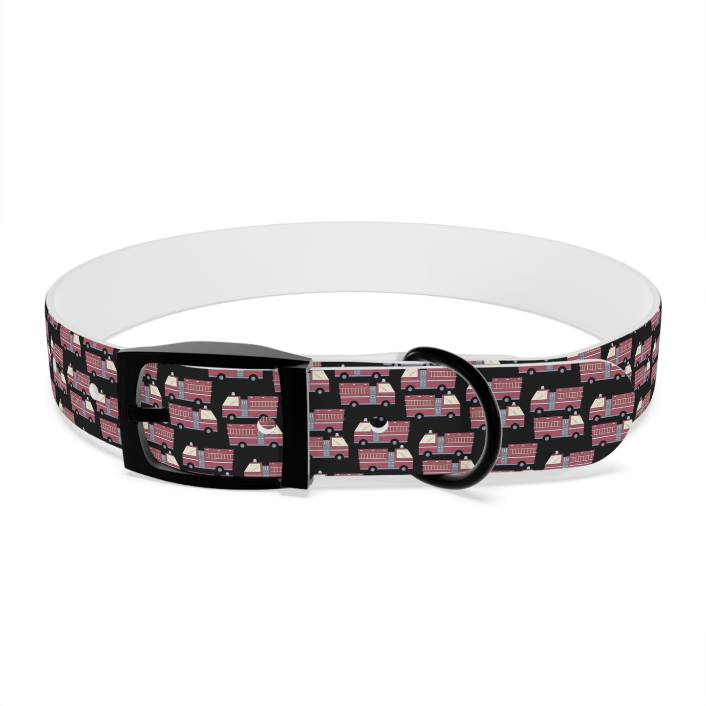 Dog Collar - Fire Trucks - Blk