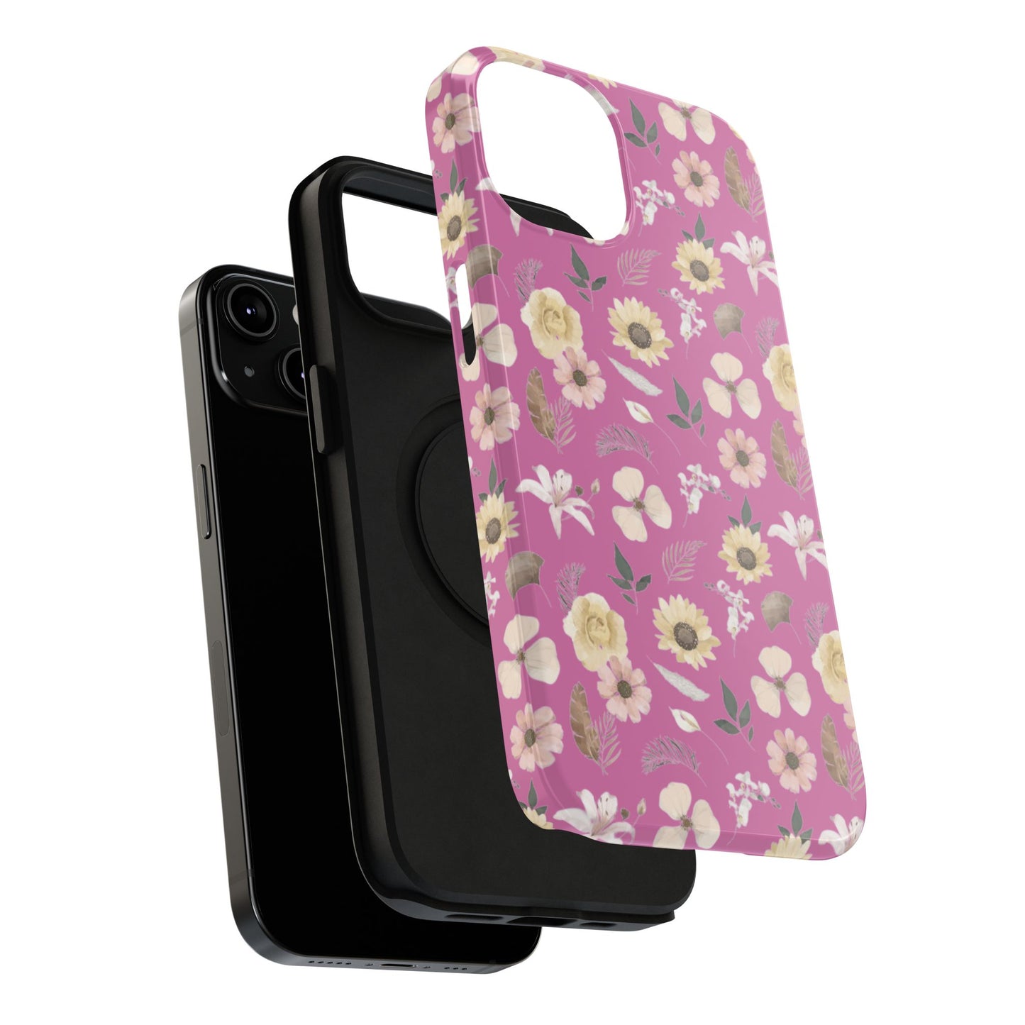 Phone Case - Impact-Resistant - Flower Child Multi & Pink