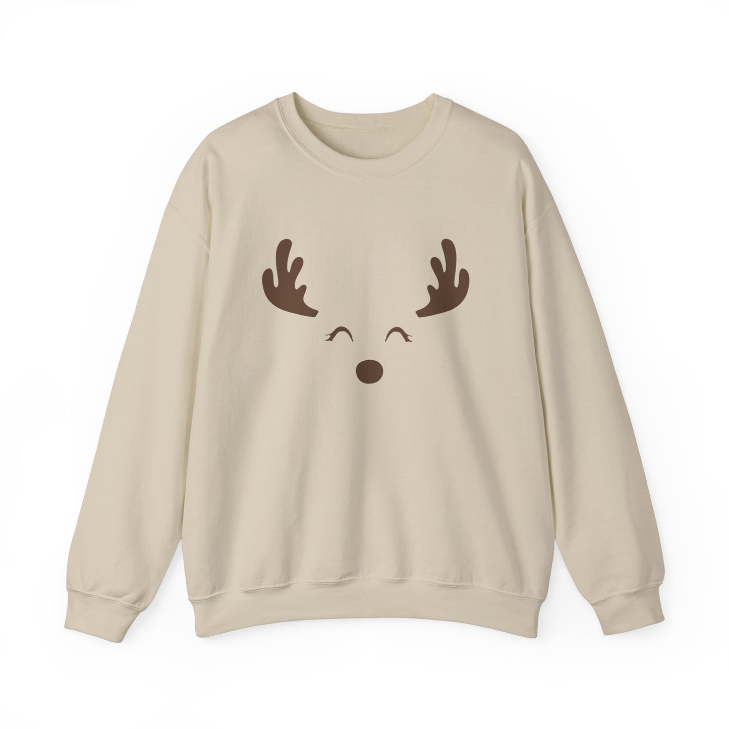 Festive Adult Unisex Reindeer Crewneck Sweatshirt