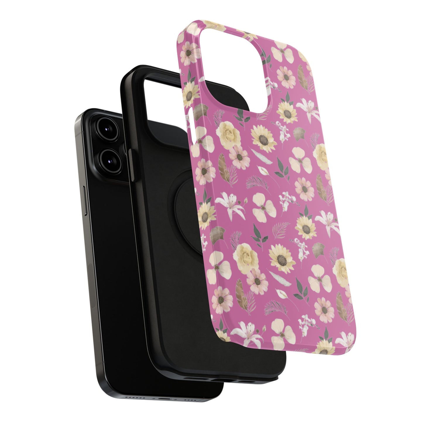 Phone Case - Impact-Resistant - Flower Child Multi & Pink