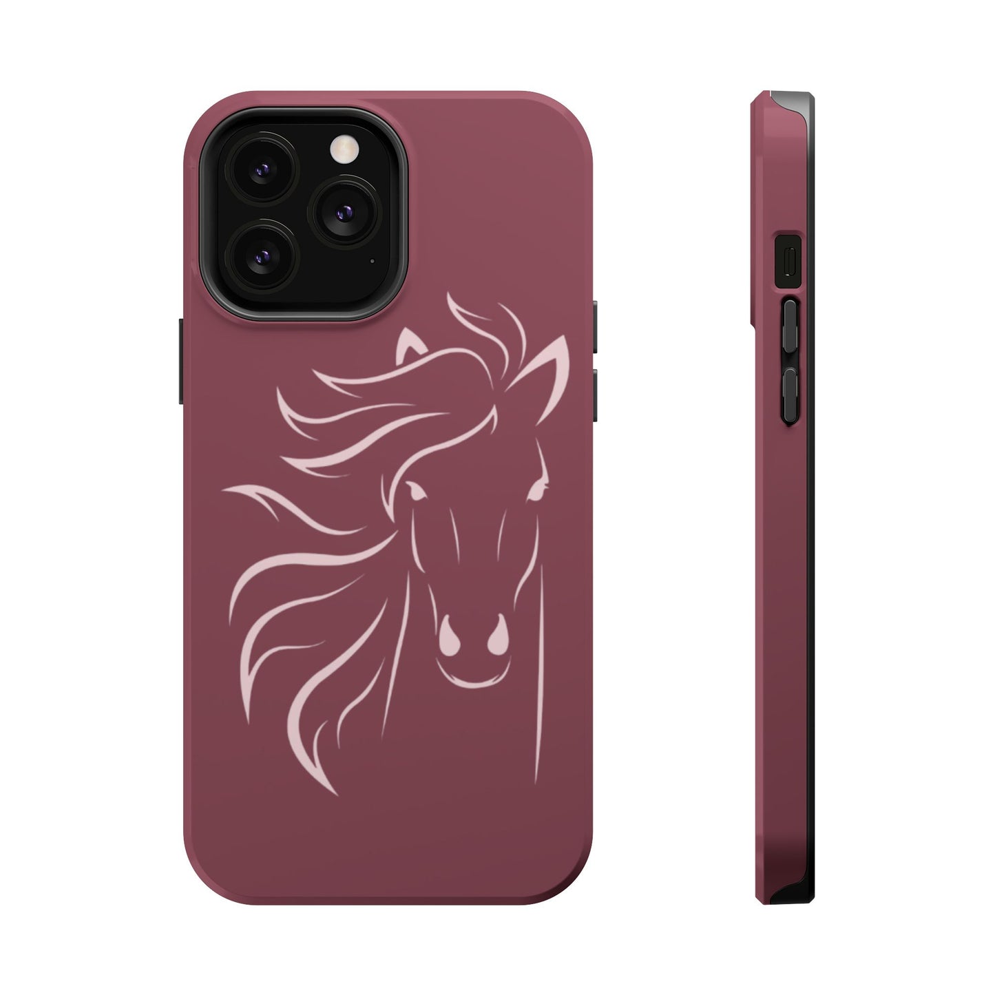 Phone - Magnetic Tough Cases - Pink Horse Outline