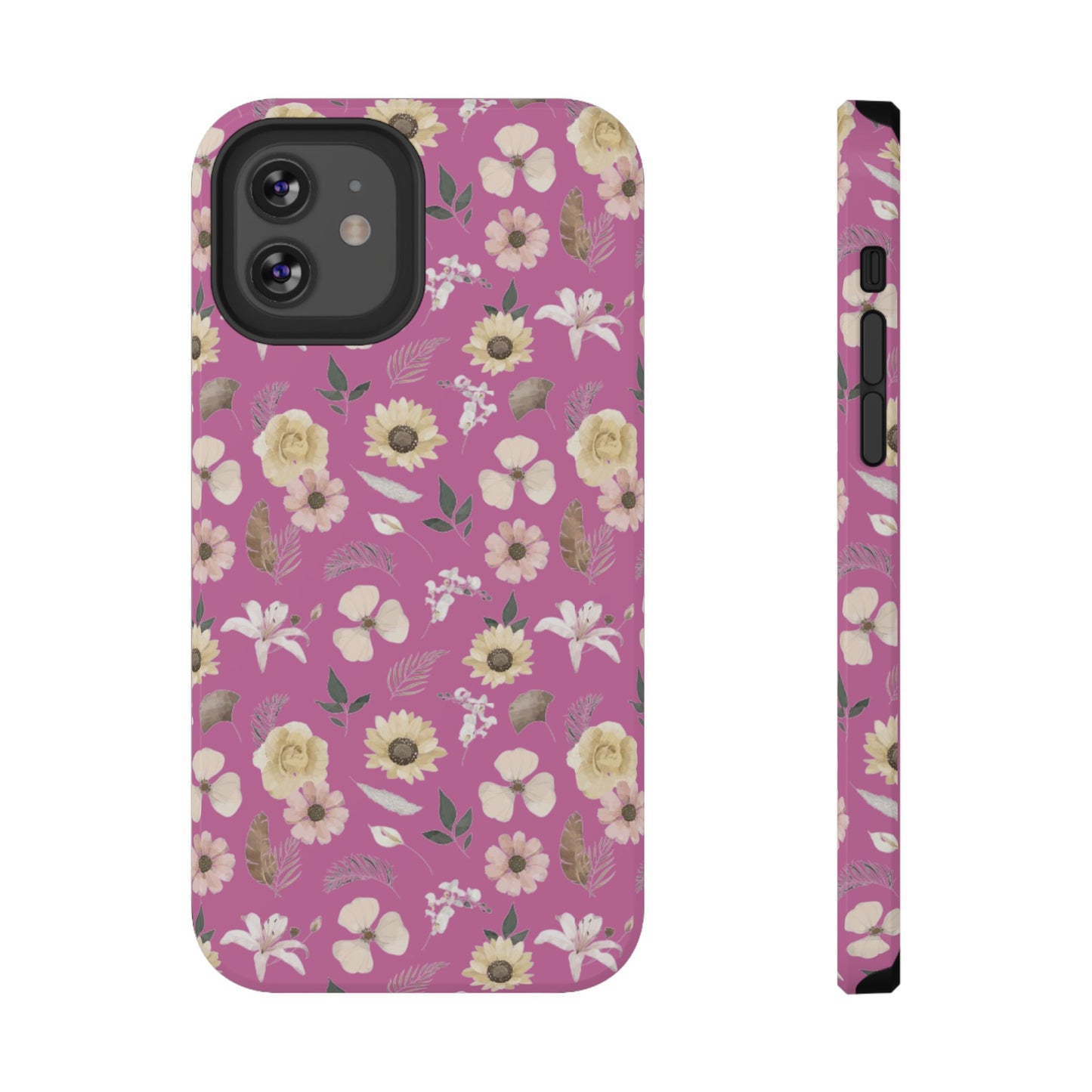 Phone Case - Impact-Resistant - Flower Child Multi & Pink