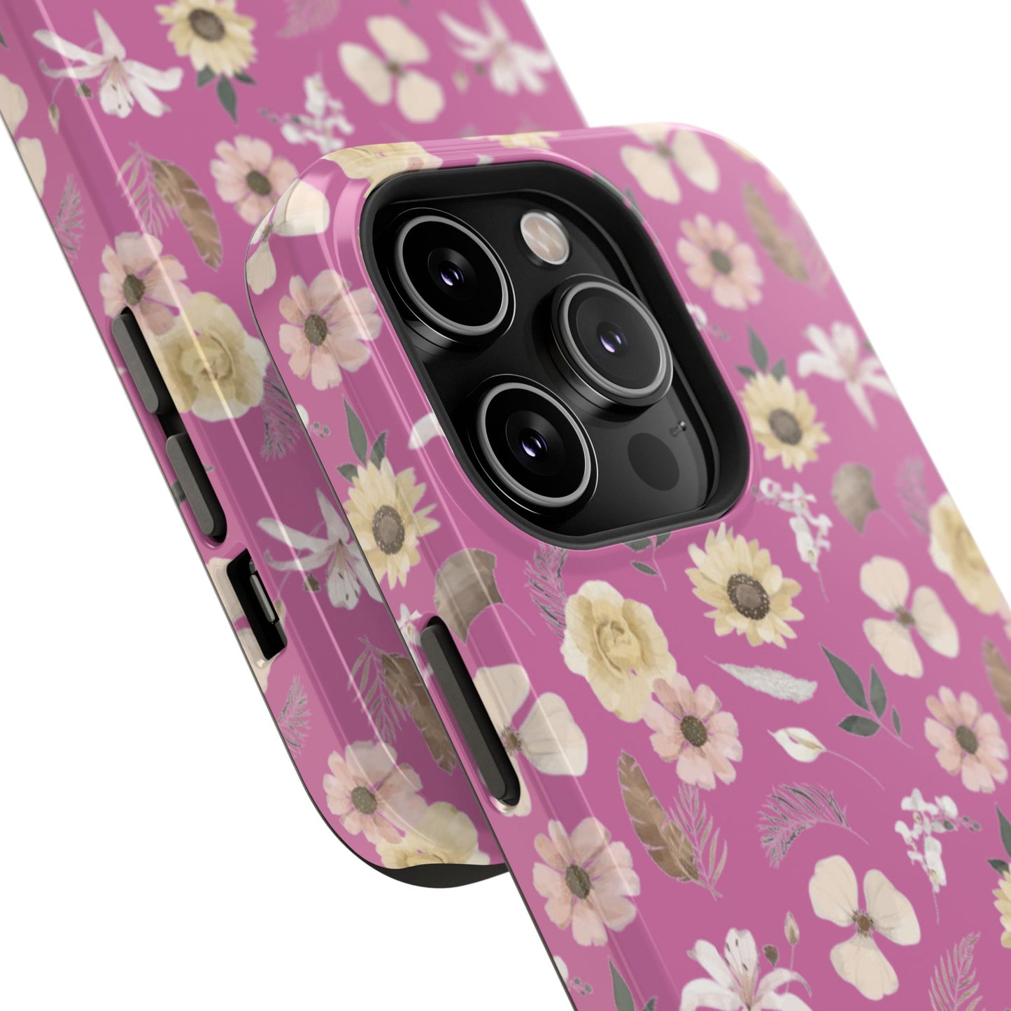 Phone Case - Impact-Resistant - Flower Child Multi & Pink