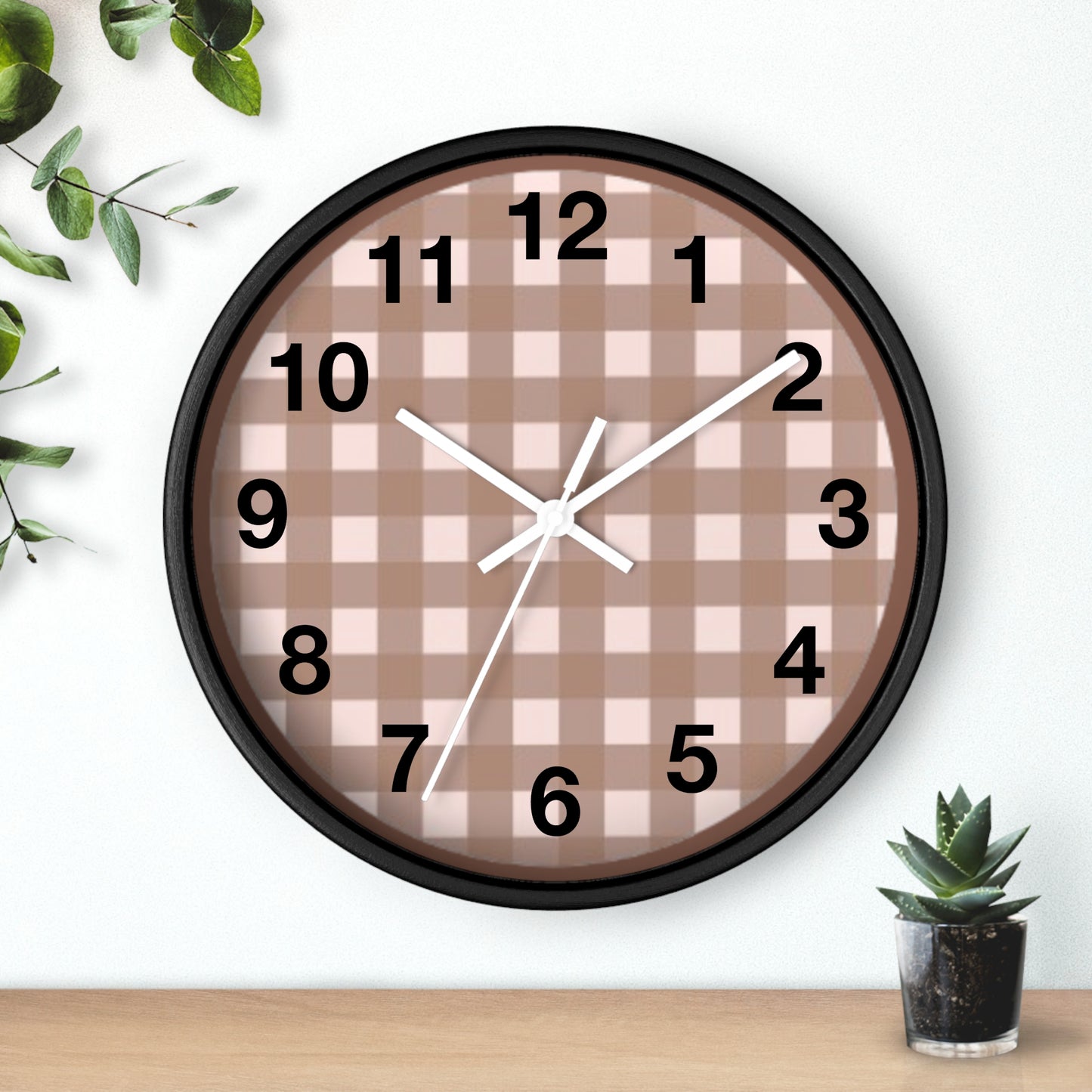 Wall Clock - Mud Plaid