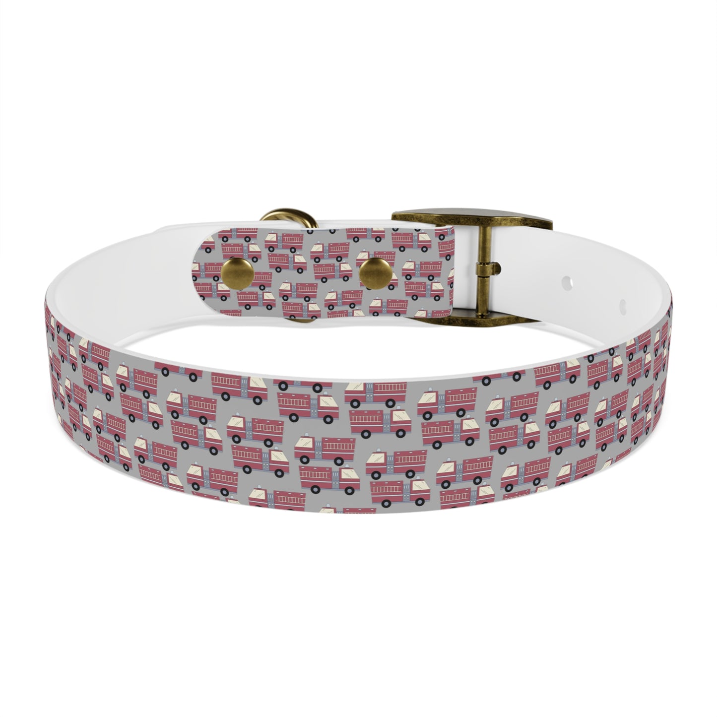 Dog Collar - Fire Trucks - Gry