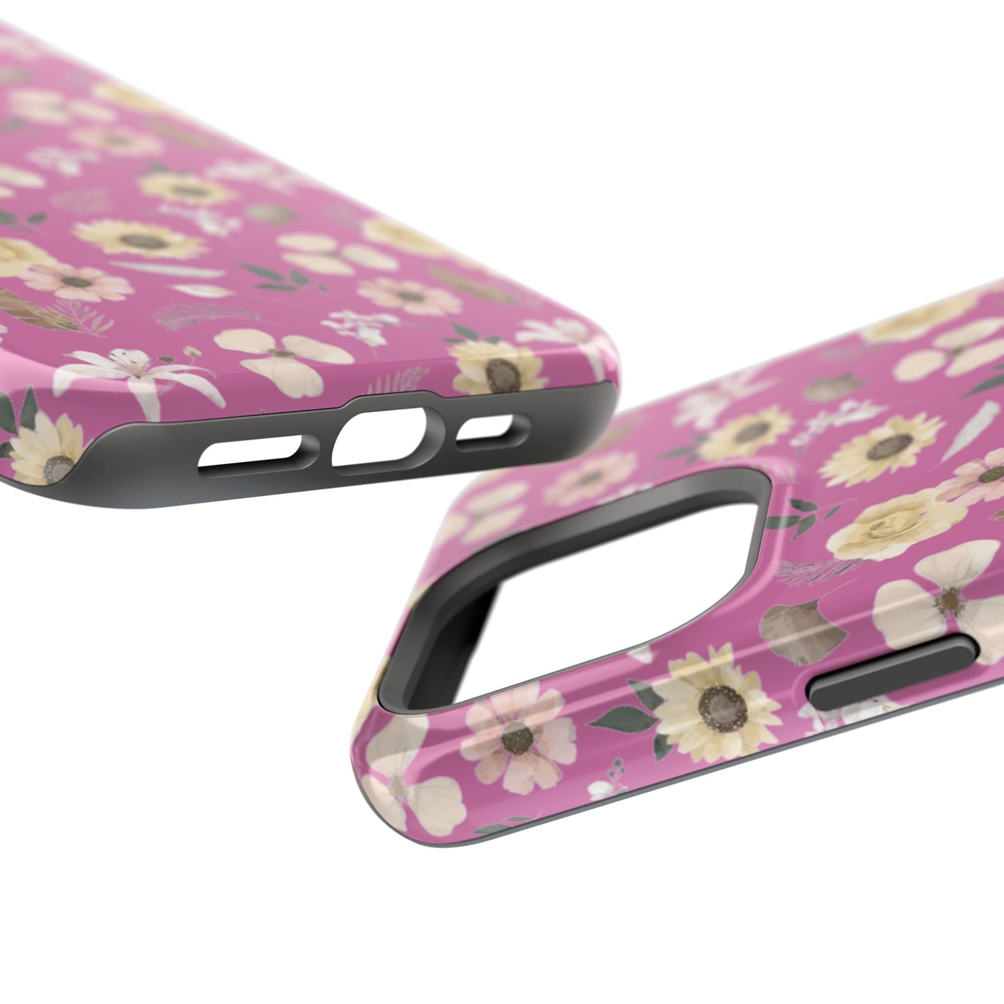 Phone Case - Impact-Resistant - Flower Child Multi & Pink