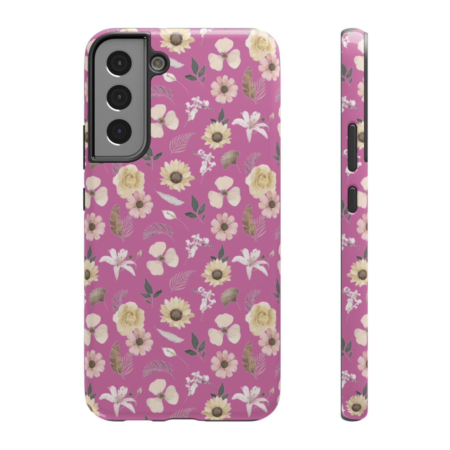 Phone Case - Impact-Resistant - Flower Child Multi & Pink