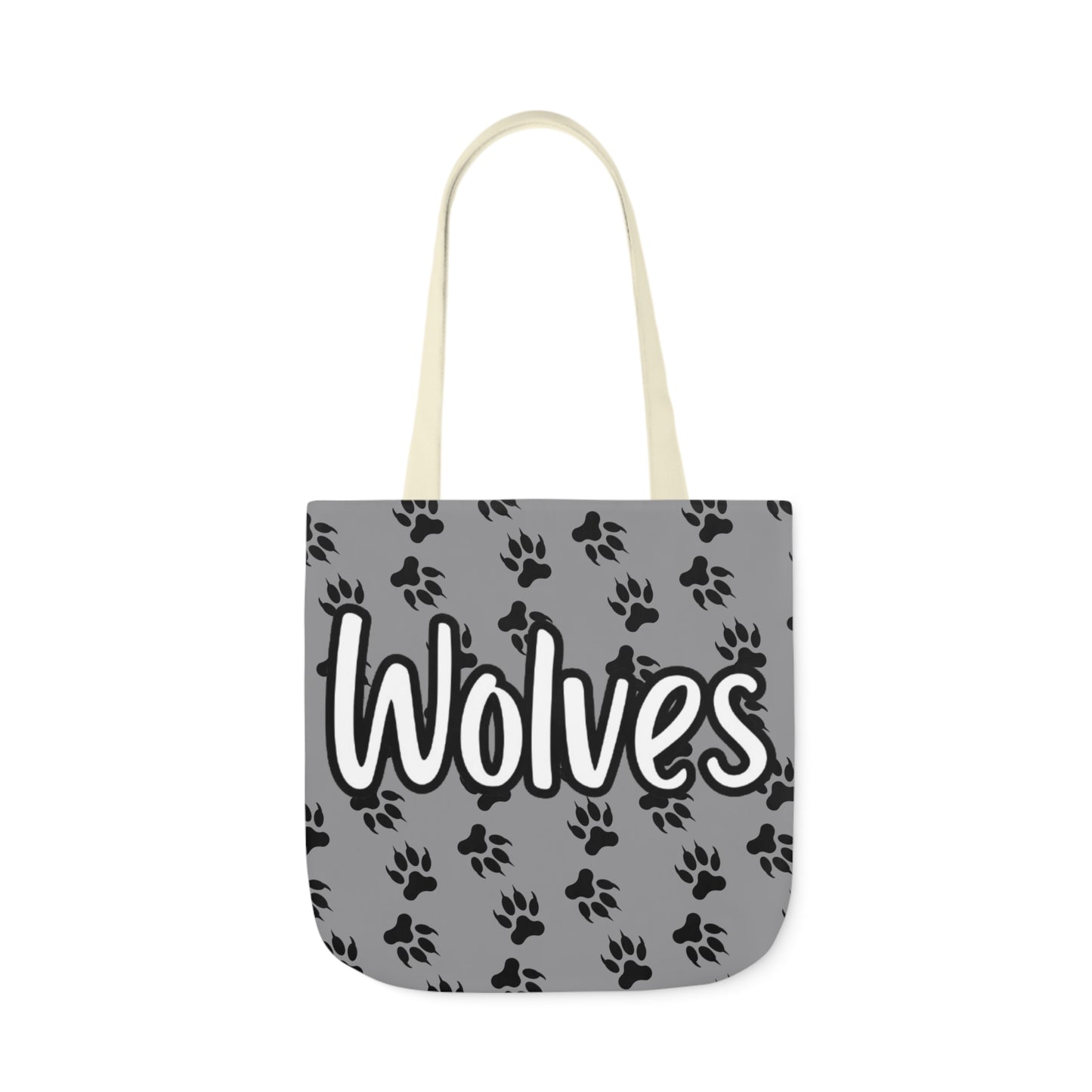 Sports Team Gray Canvas Tote Bag, 5-Color Straps - Wolves