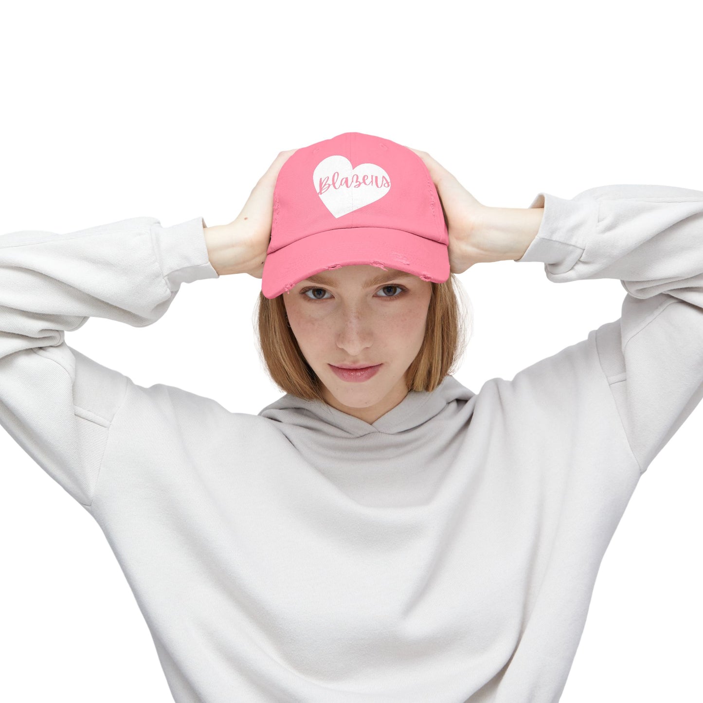 Generic Team Distressed Cap - Blazers Heart