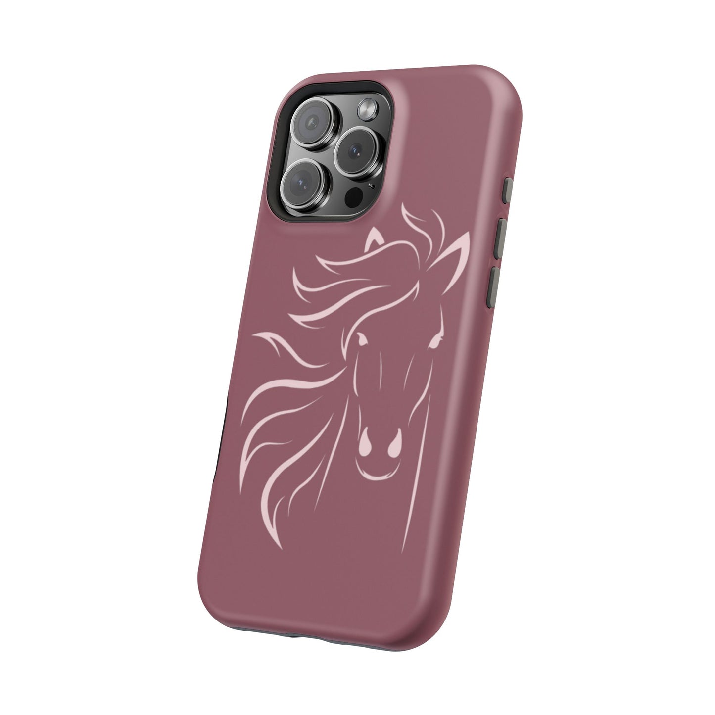 Phone - Magnetic Tough Cases - Pink Horse Outline