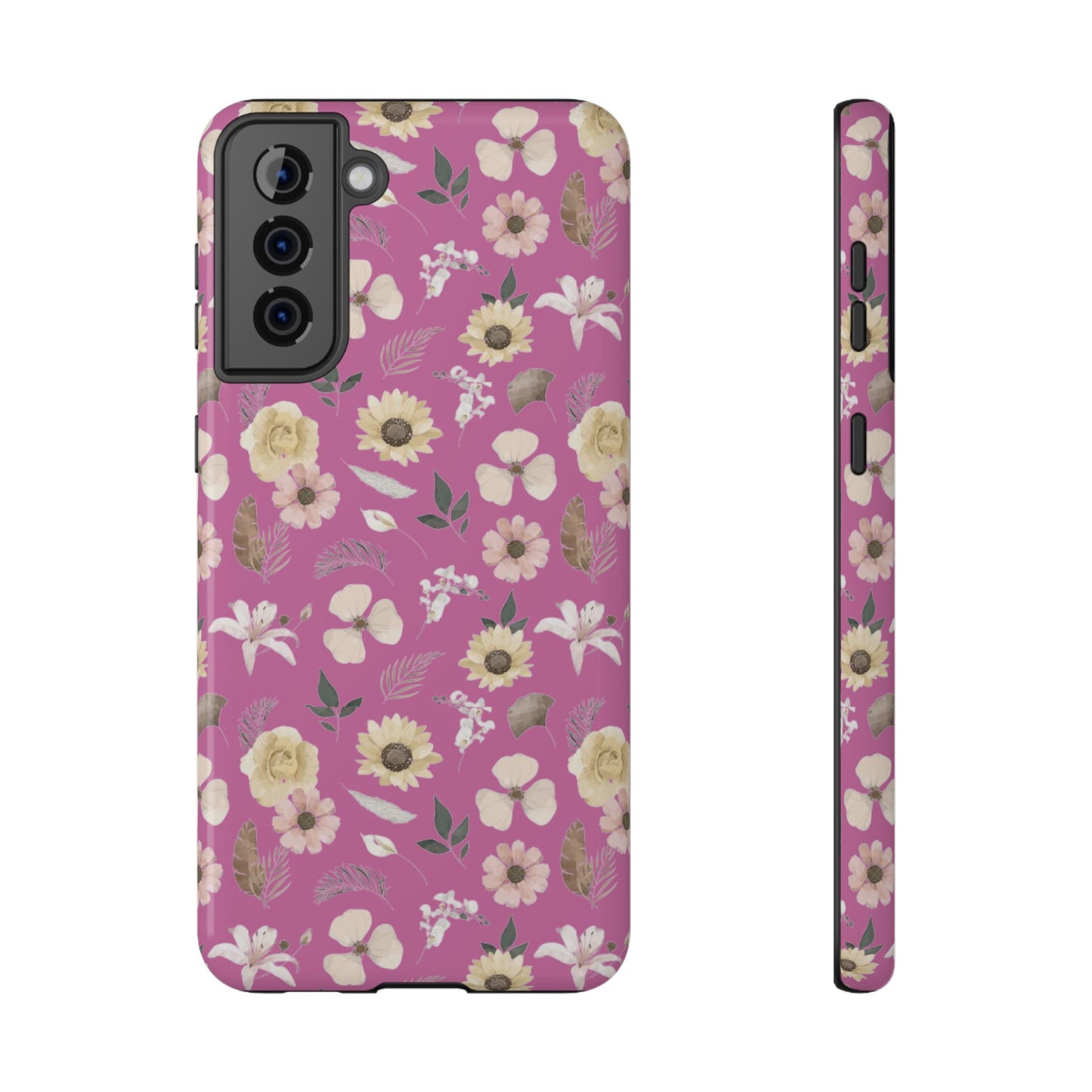 Phone Case - Impact-Resistant - Flower Child Multi & Pink