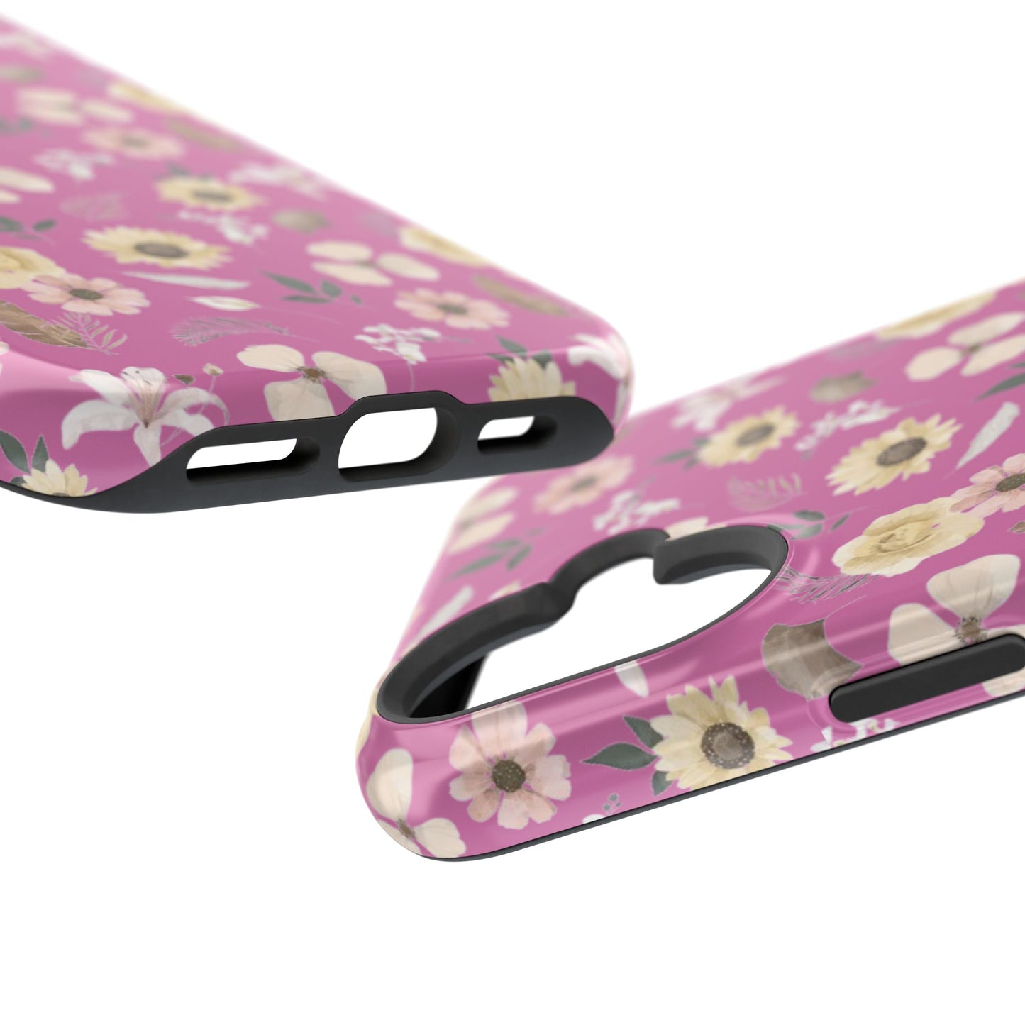 Phone Case - Impact-Resistant - Flower Child Multi & Pink