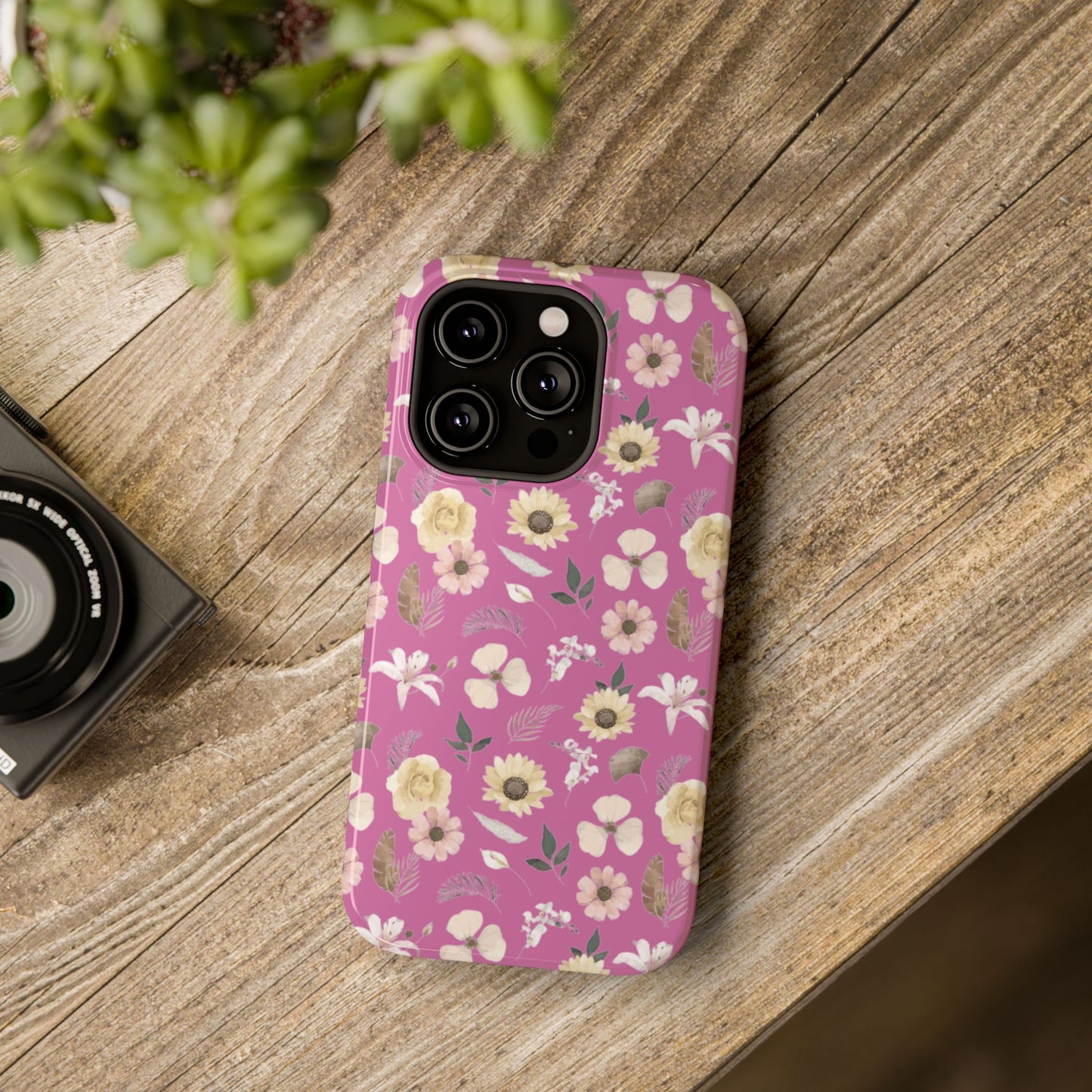 Phone Case - Impact-Resistant - Flower Child Multi & Pink