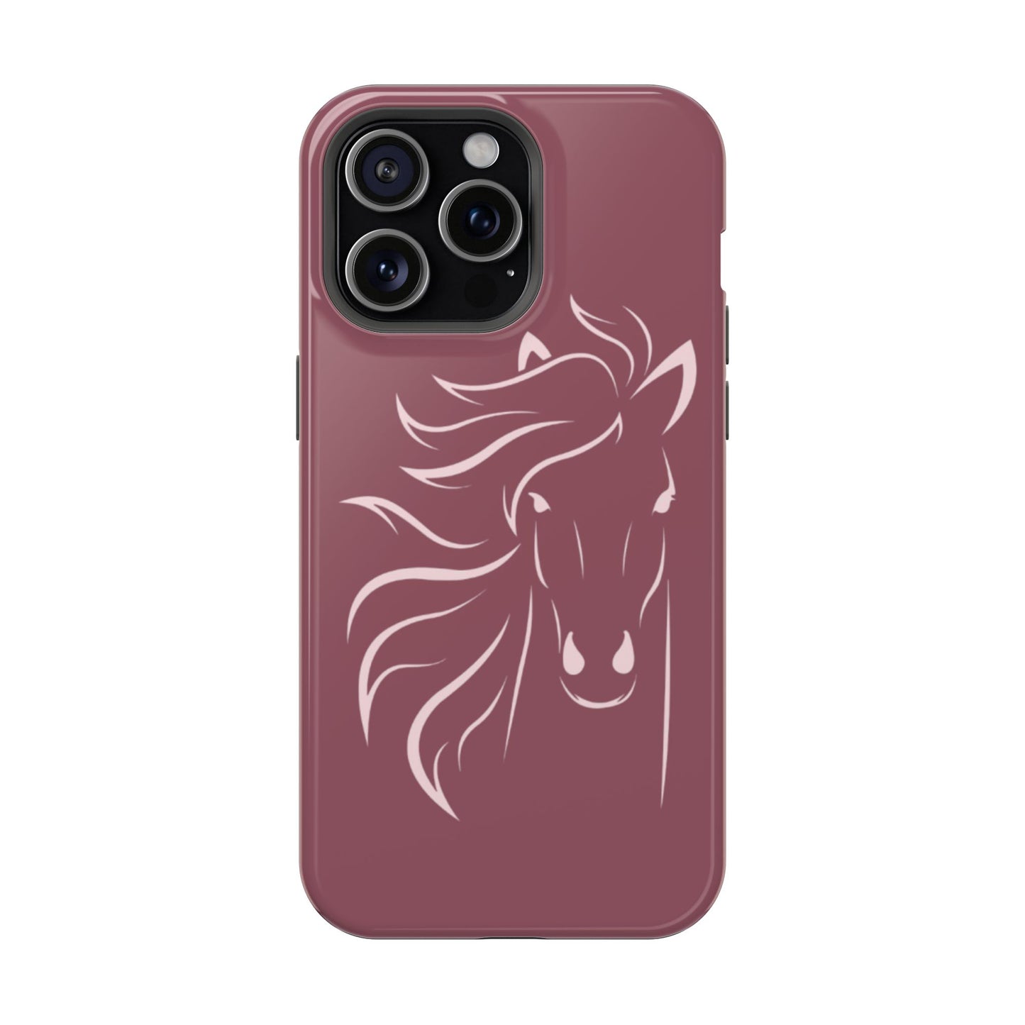 Phone - Magnetic Tough Cases - Pink Horse Outline