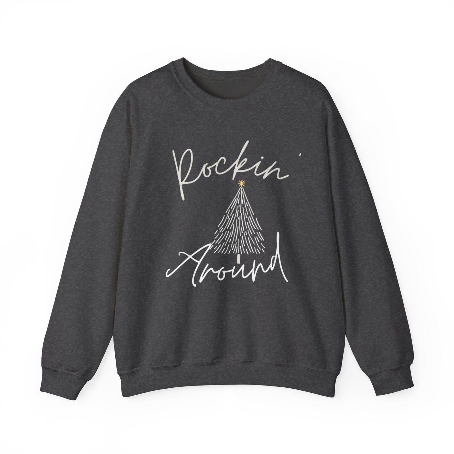 Festive Unisex Crewneck Sweatshirt - Rockin Around White