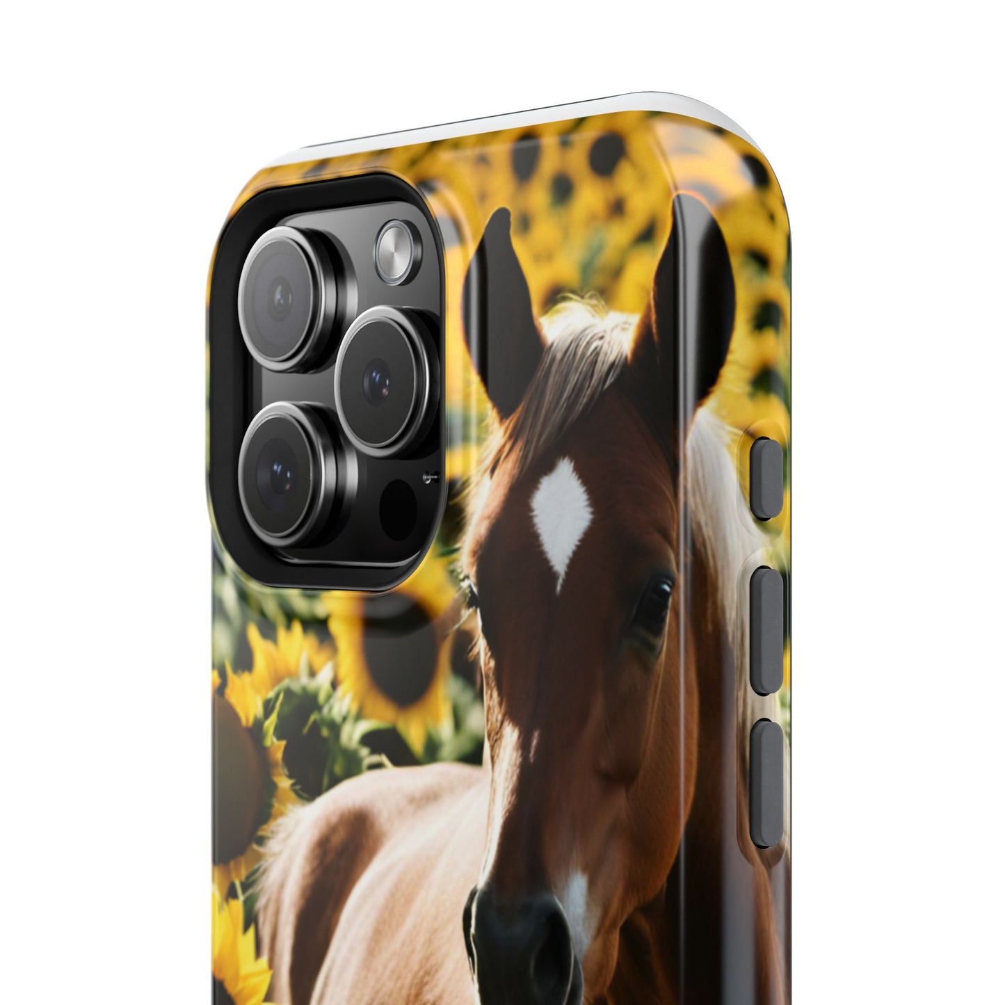 Phone Case - Impact-Resistant - Horse Sunflowers 2