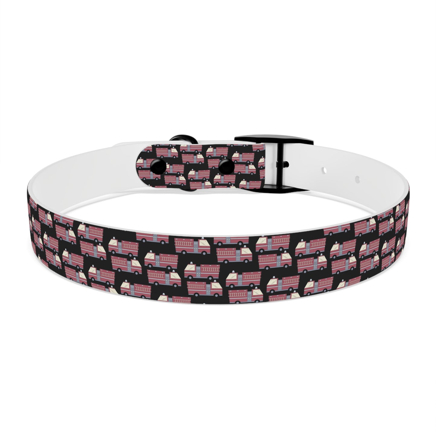 Dog Collar - Fire Trucks - Blk