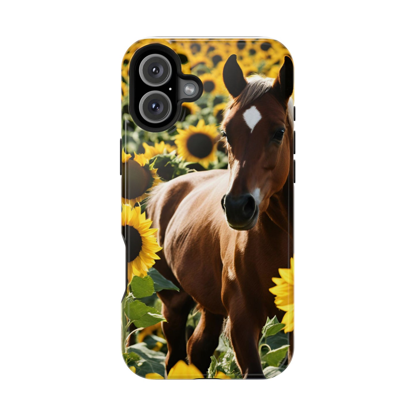 Phone Case - Impact-Resistant - Horse Sunflowers 2