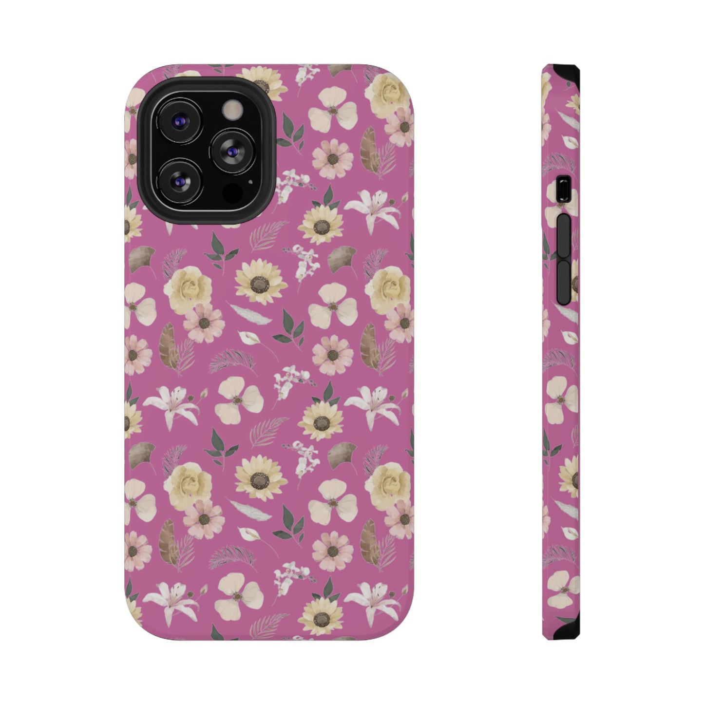 Phone Case - Impact-Resistant - Flower Child Multi & Pink